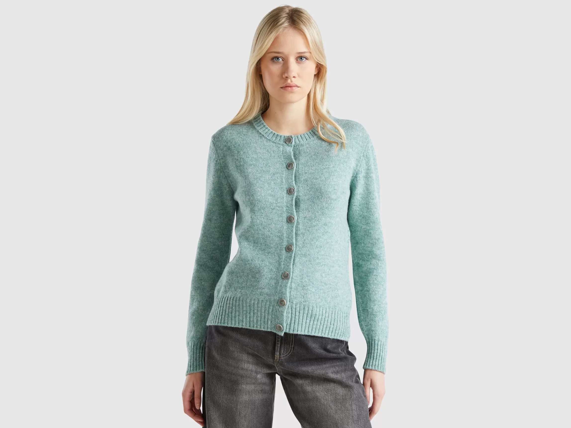 United Colors of Benetton Cardigan in pure Shetland wool