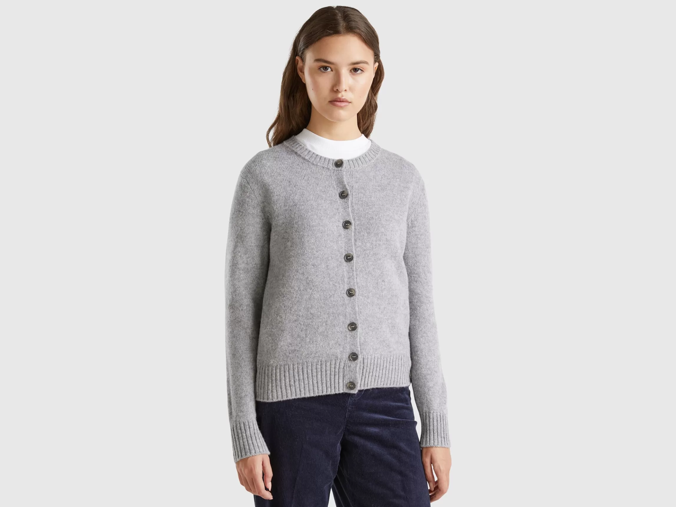 United Colors of Benetton Cardigan in pure Shetland wool