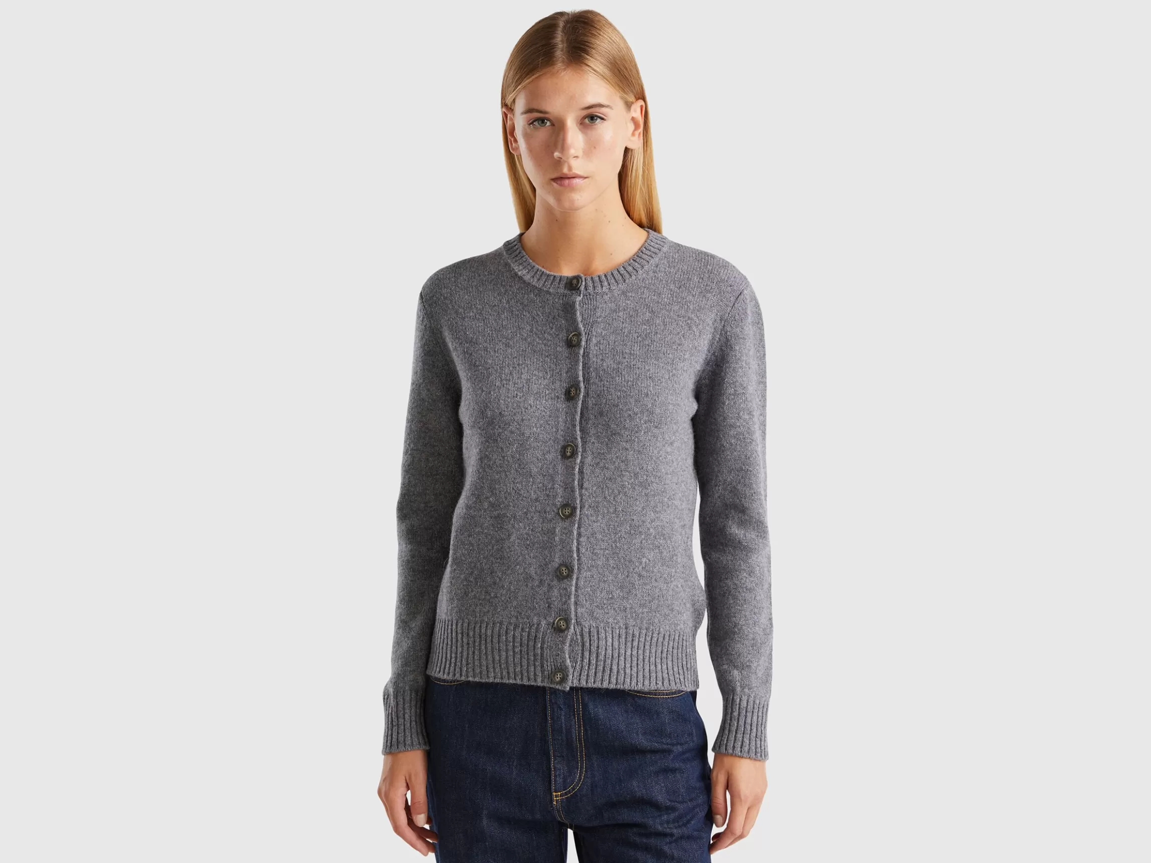 United Colors of Benetton Cardigan in pure Shetland wool