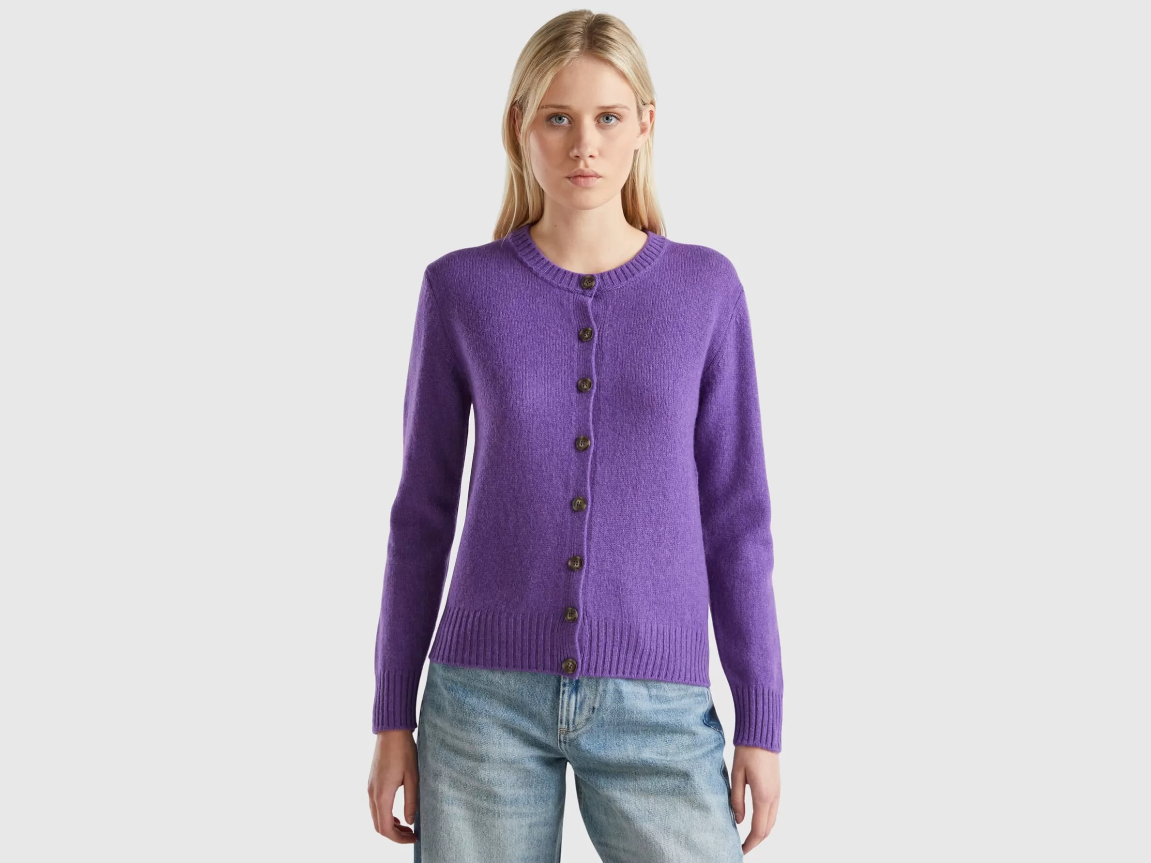 United Colors of Benetton Cardigan in pure Shetland wool