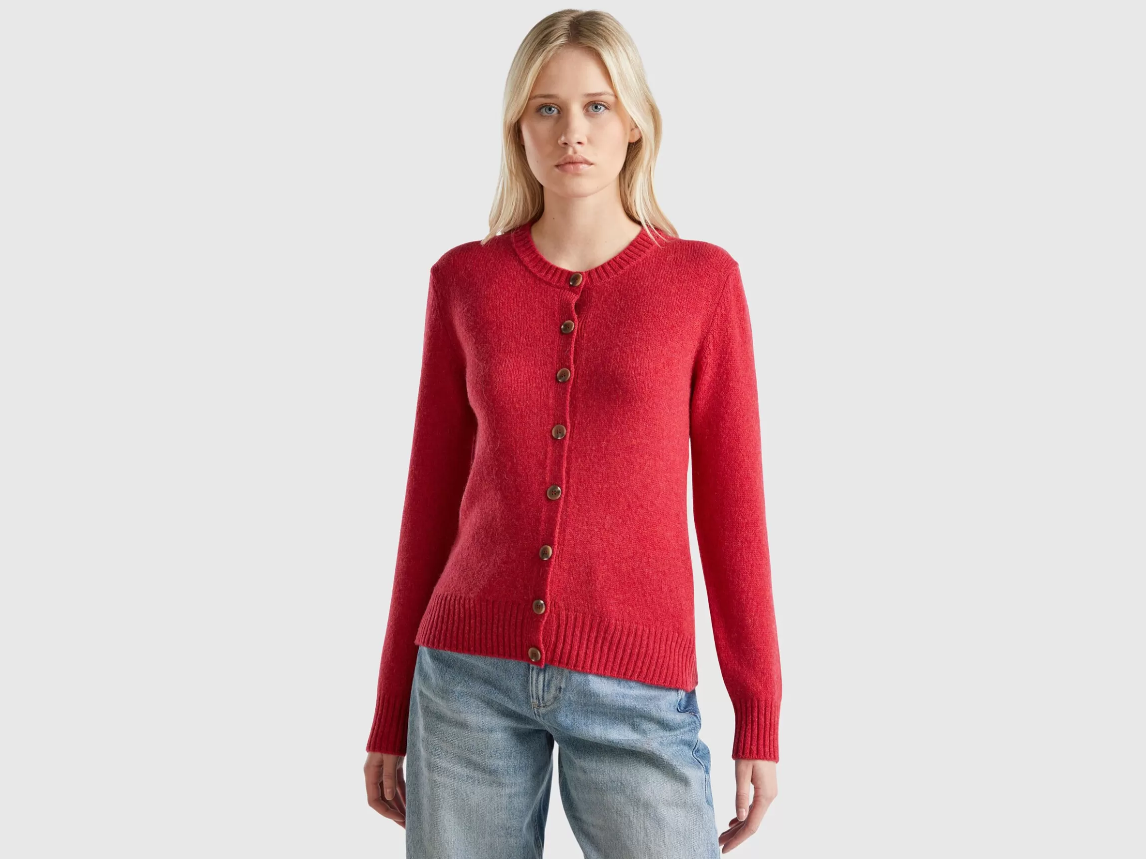 United Colors of Benetton Cardigan in pure Shetland wool