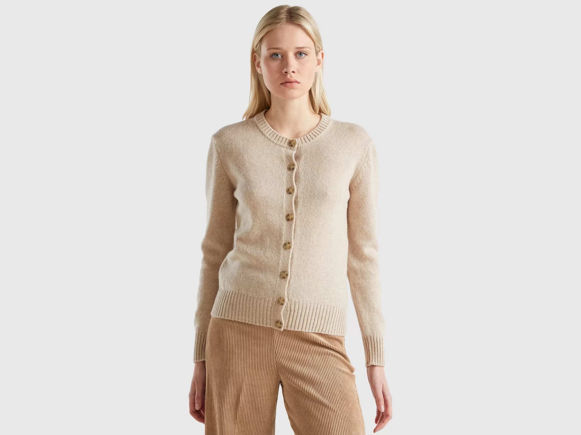 United Colors of Benetton Cardigan in pure Shetland wool