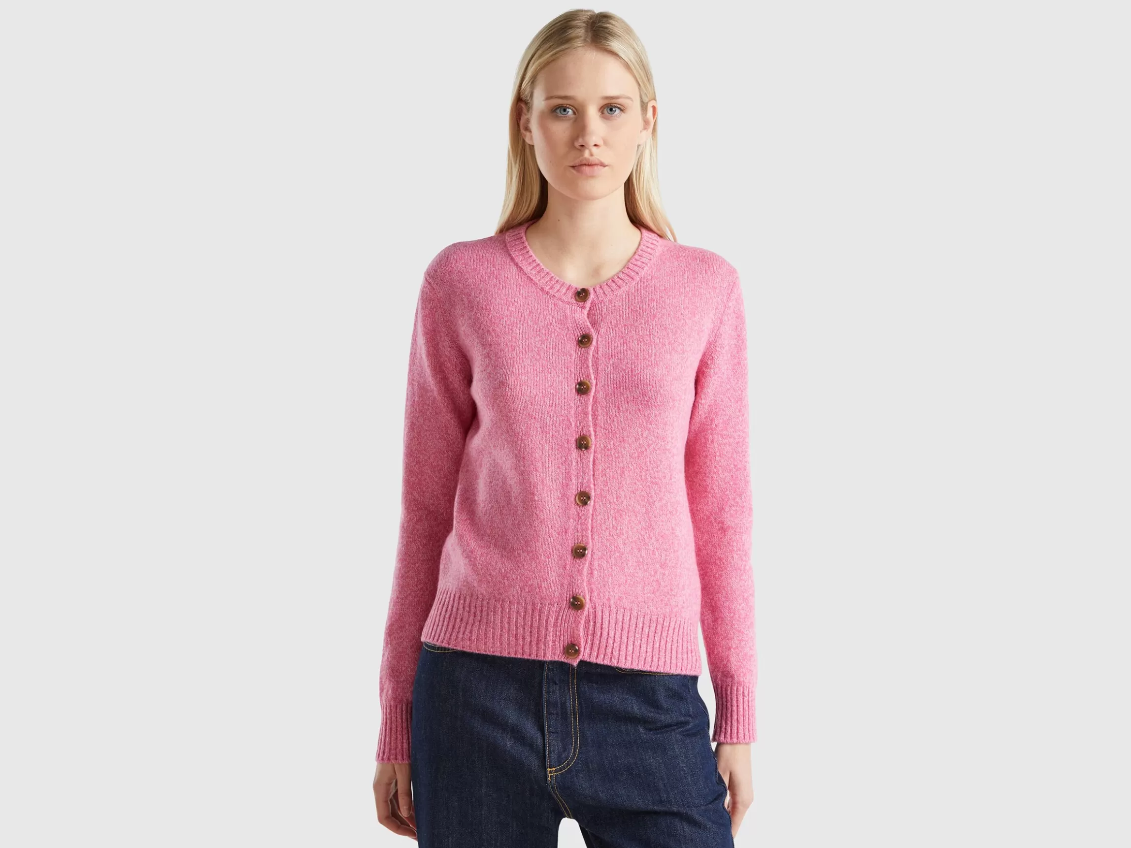 United Colors of Benetton Cardigan in pure Shetland wool