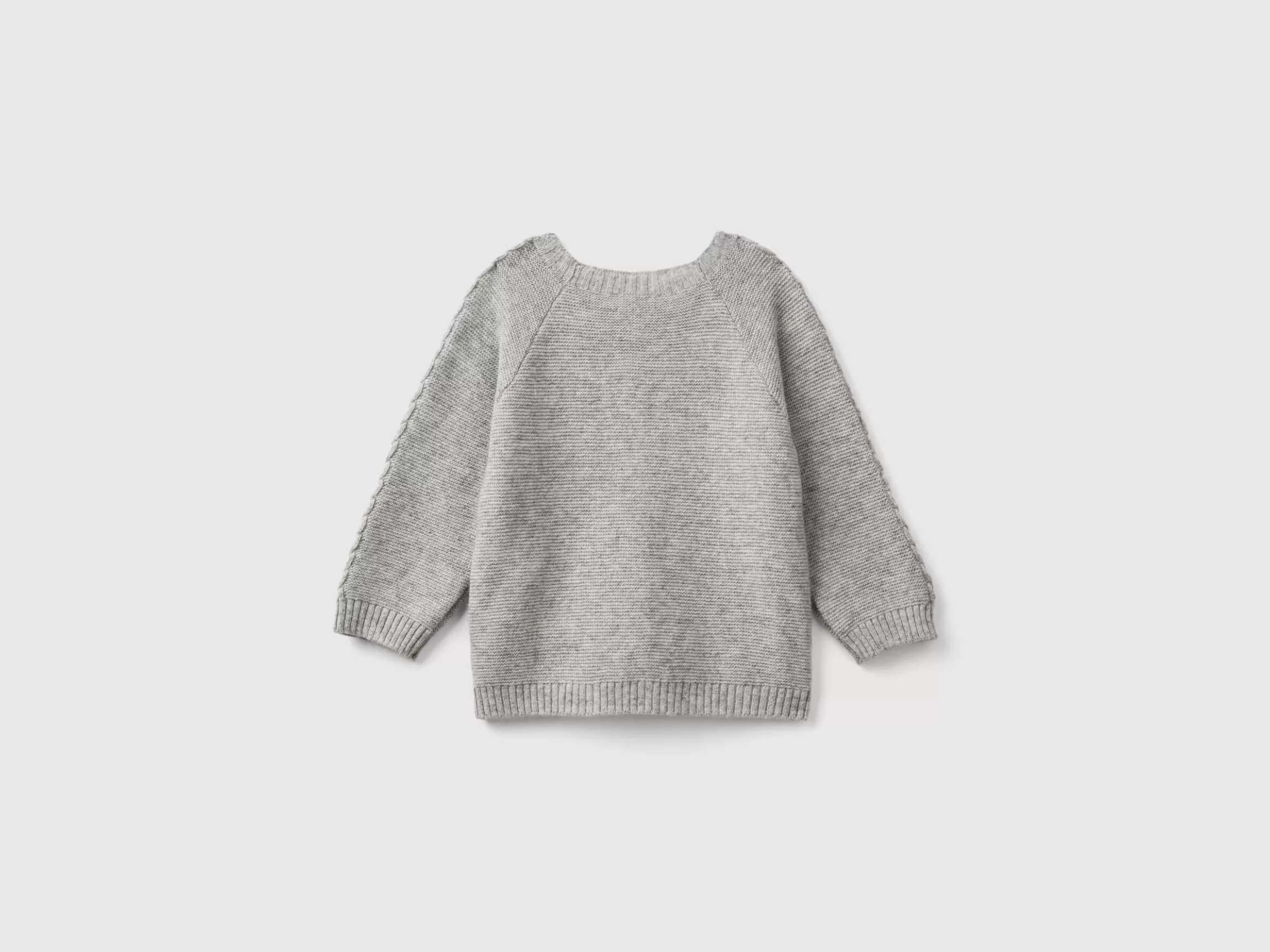 United Colors of Benetton Cardigan with cables in recycled wool blend