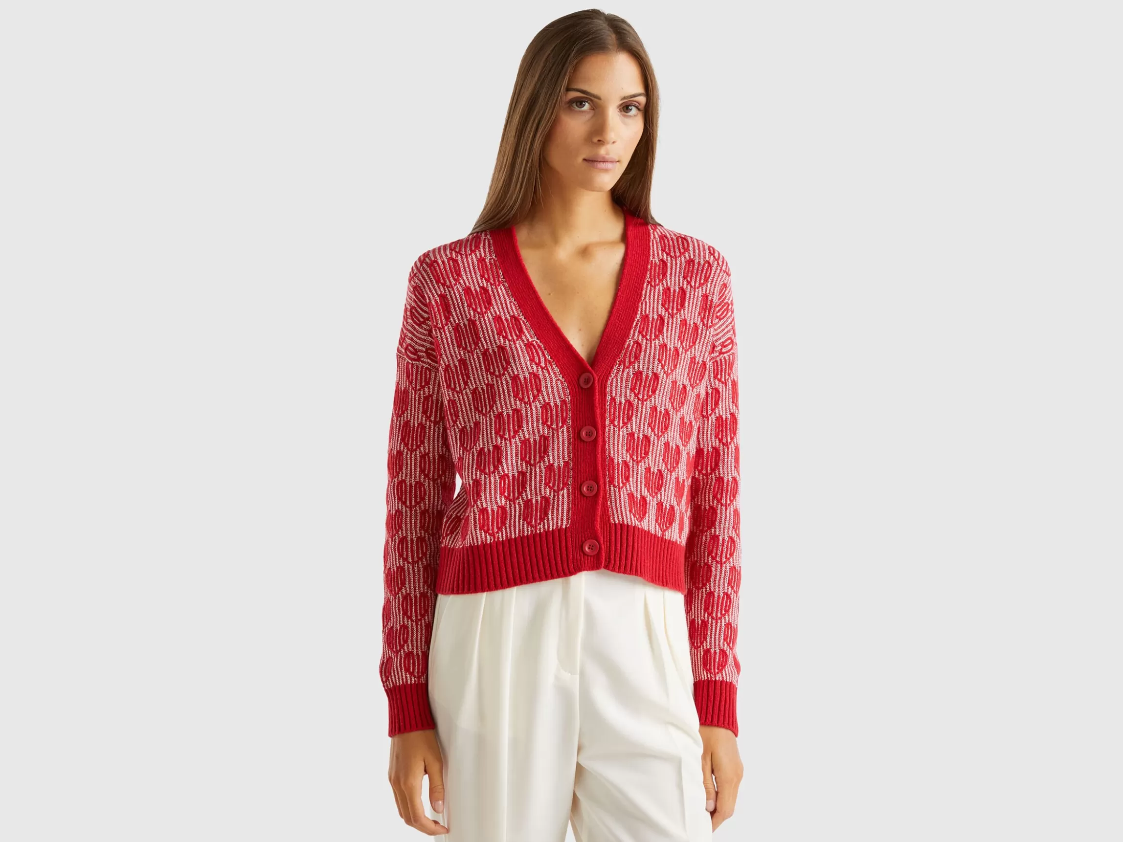 United Colors of Benetton Cardigan with heart inlay