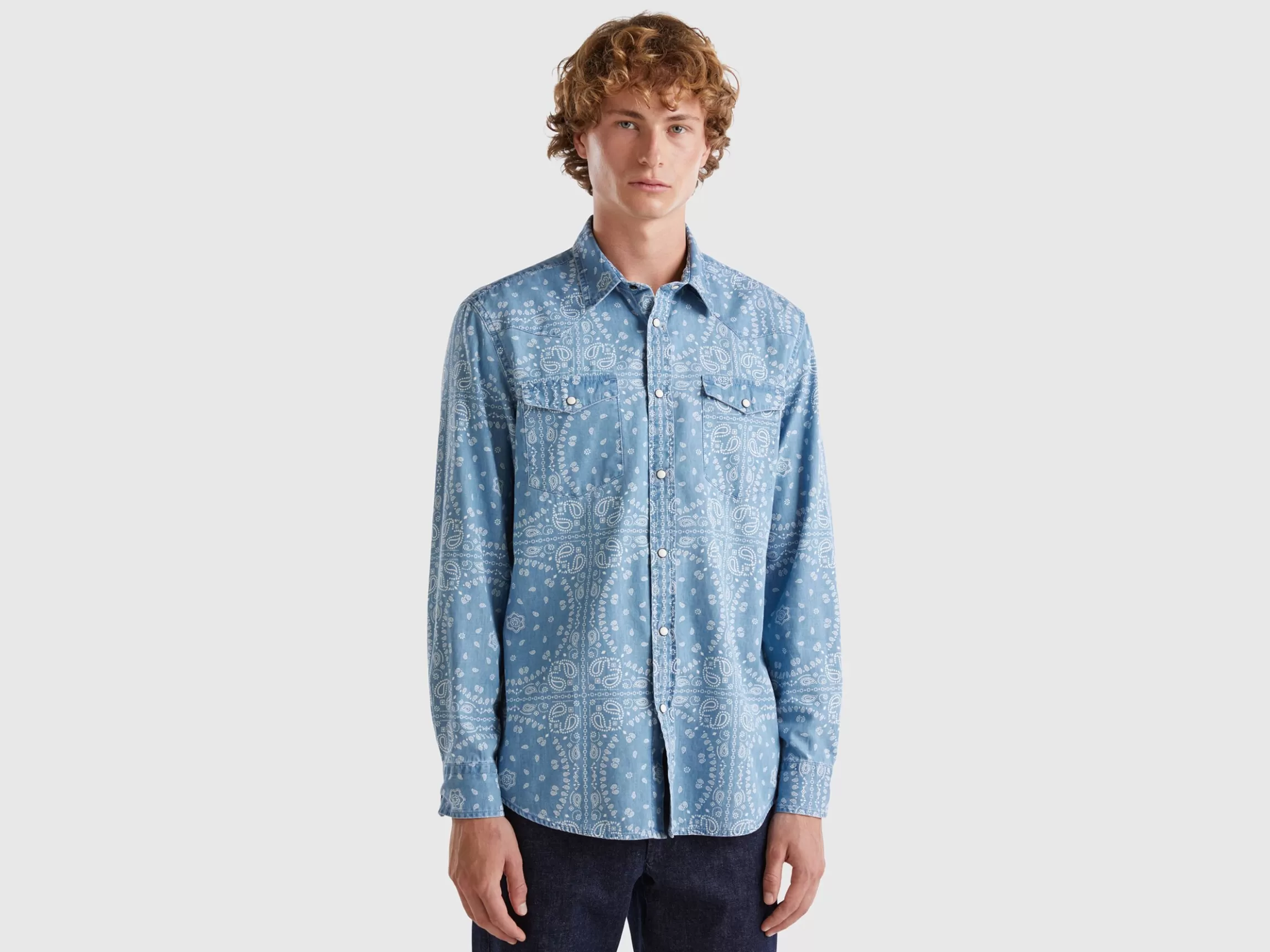 United Colors of Benetton Chambray western shirt