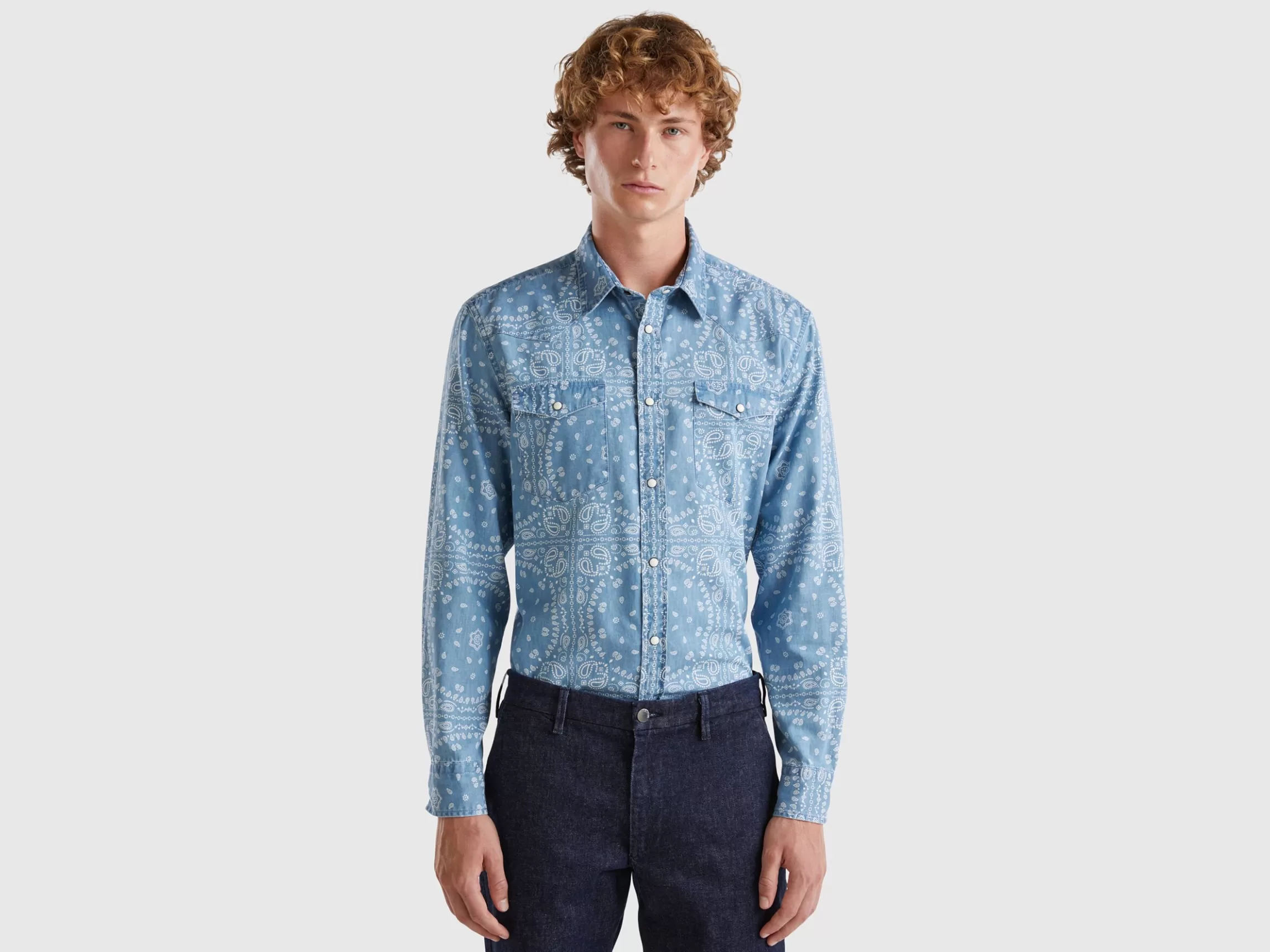 United Colors of Benetton Chambray western shirt