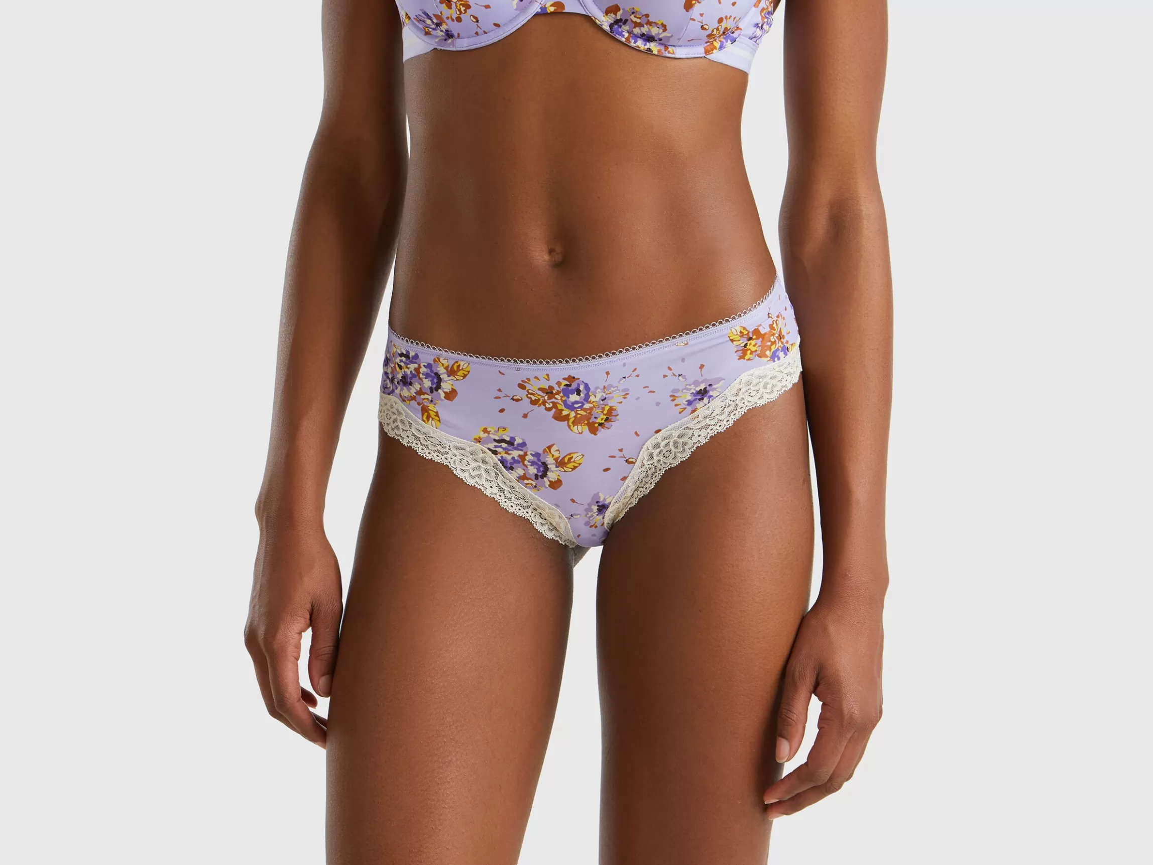 United Colors of Benetton Charmeuse briefs with floral print