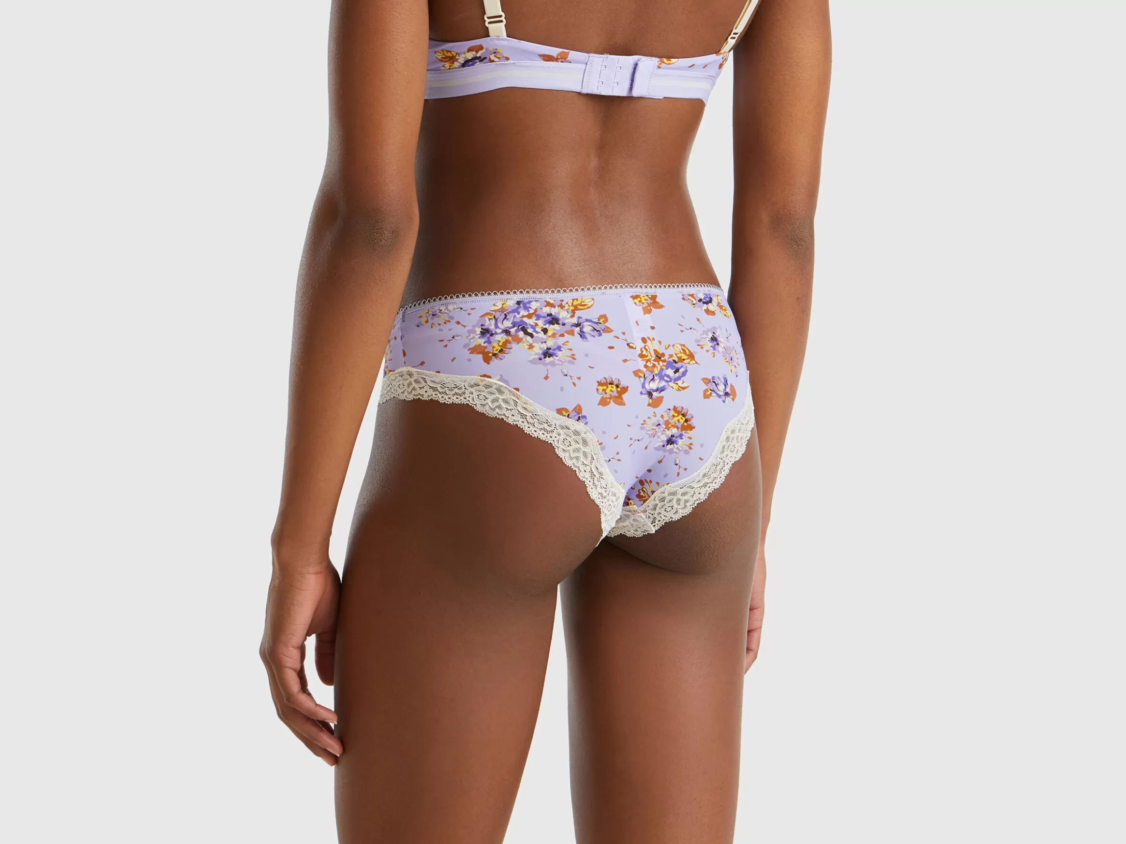 United Colors of Benetton Charmeuse briefs with floral print