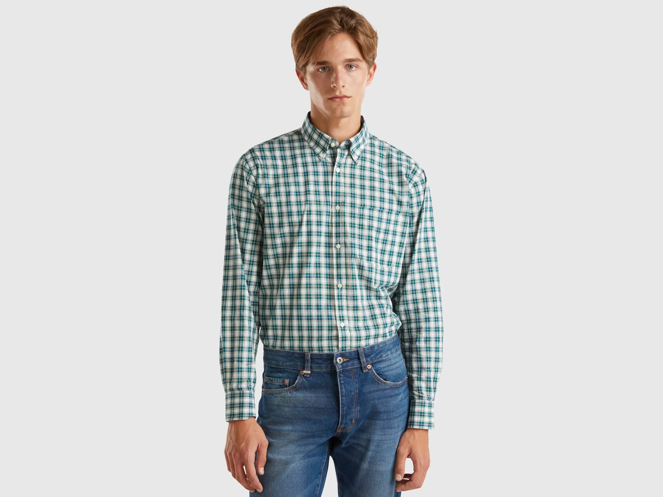 United Colors of Benetton Check button-down shirt