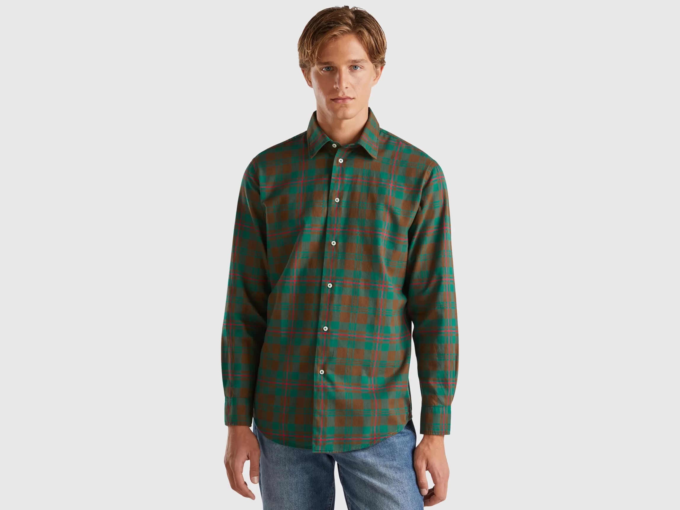 United Colors of Benetton Check flannel shirt