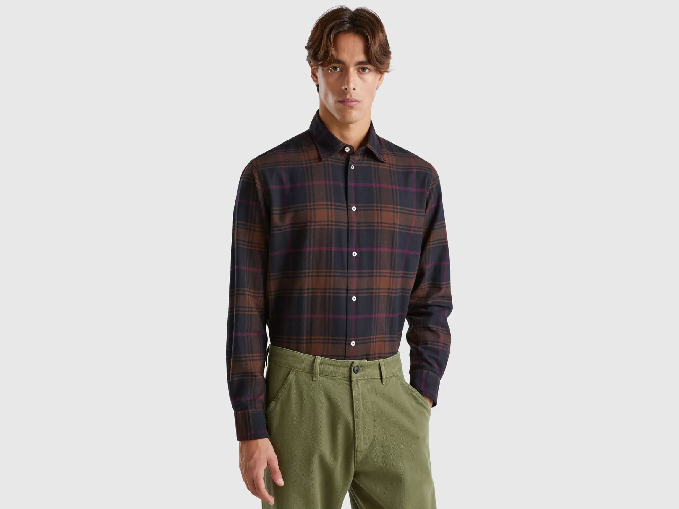 United Colors of Benetton Check flannel shirt