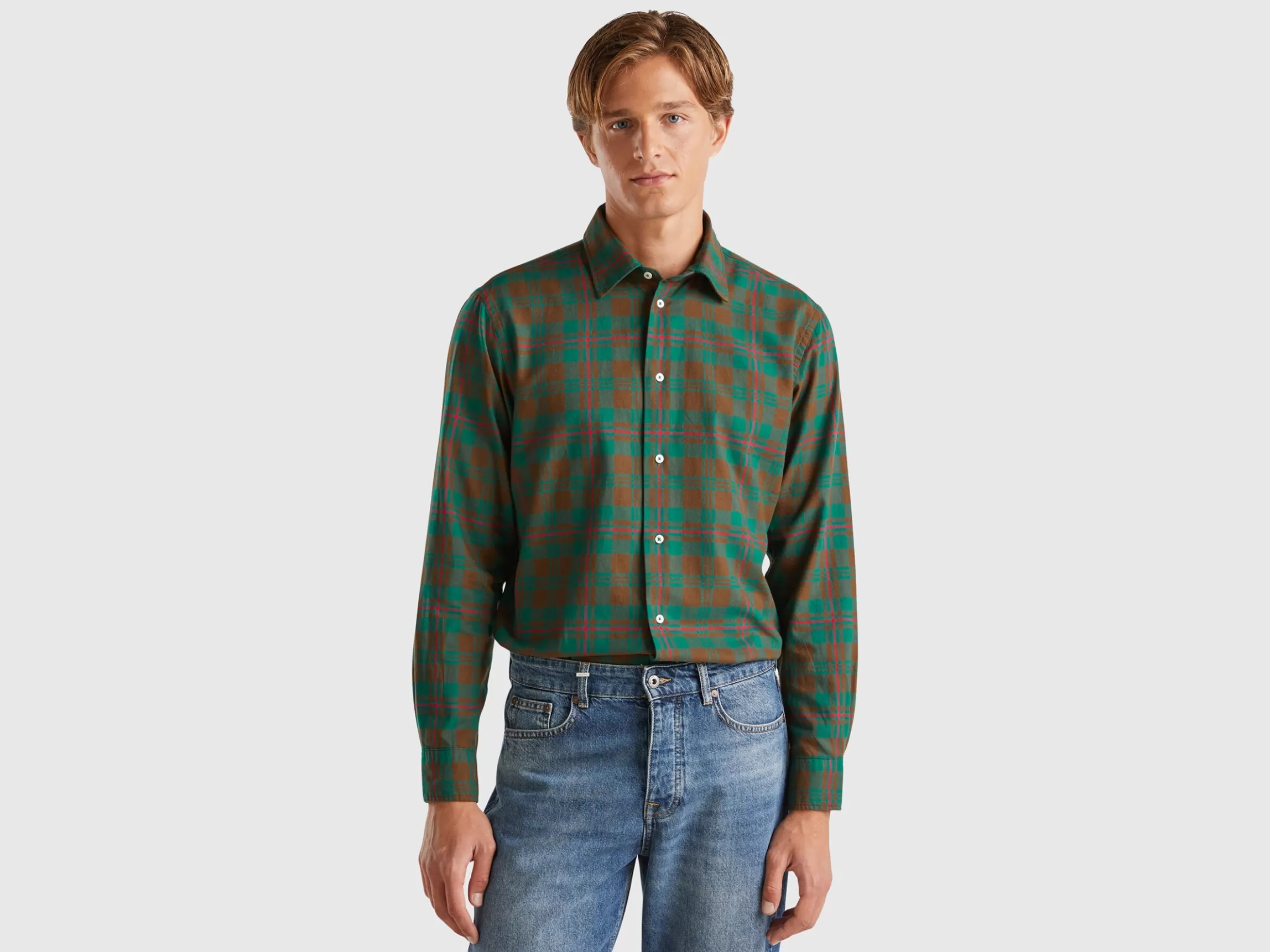 United Colors of Benetton Check flannel shirt