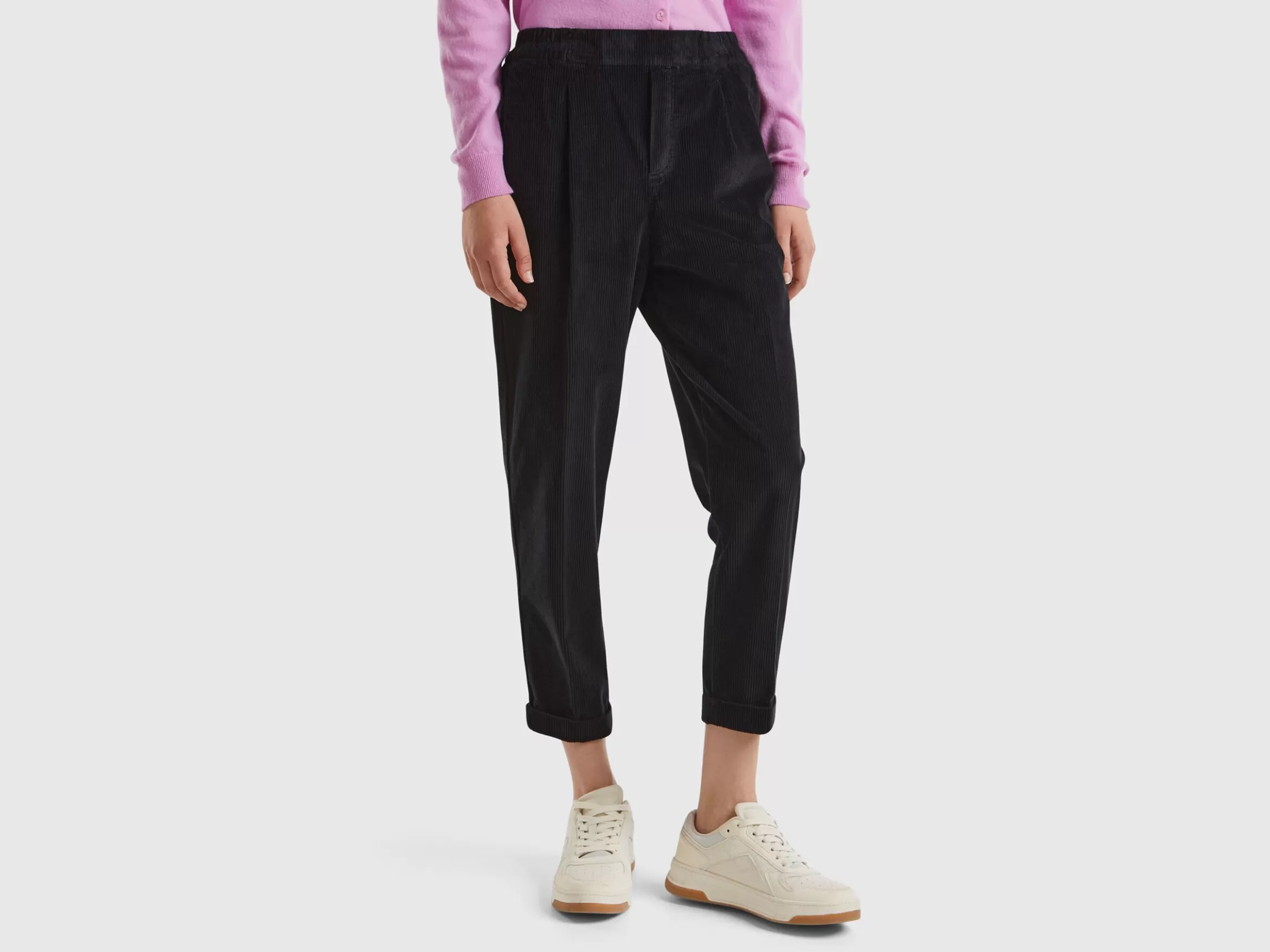 United Colors of Benetton Chinos in velvet with stretch waist