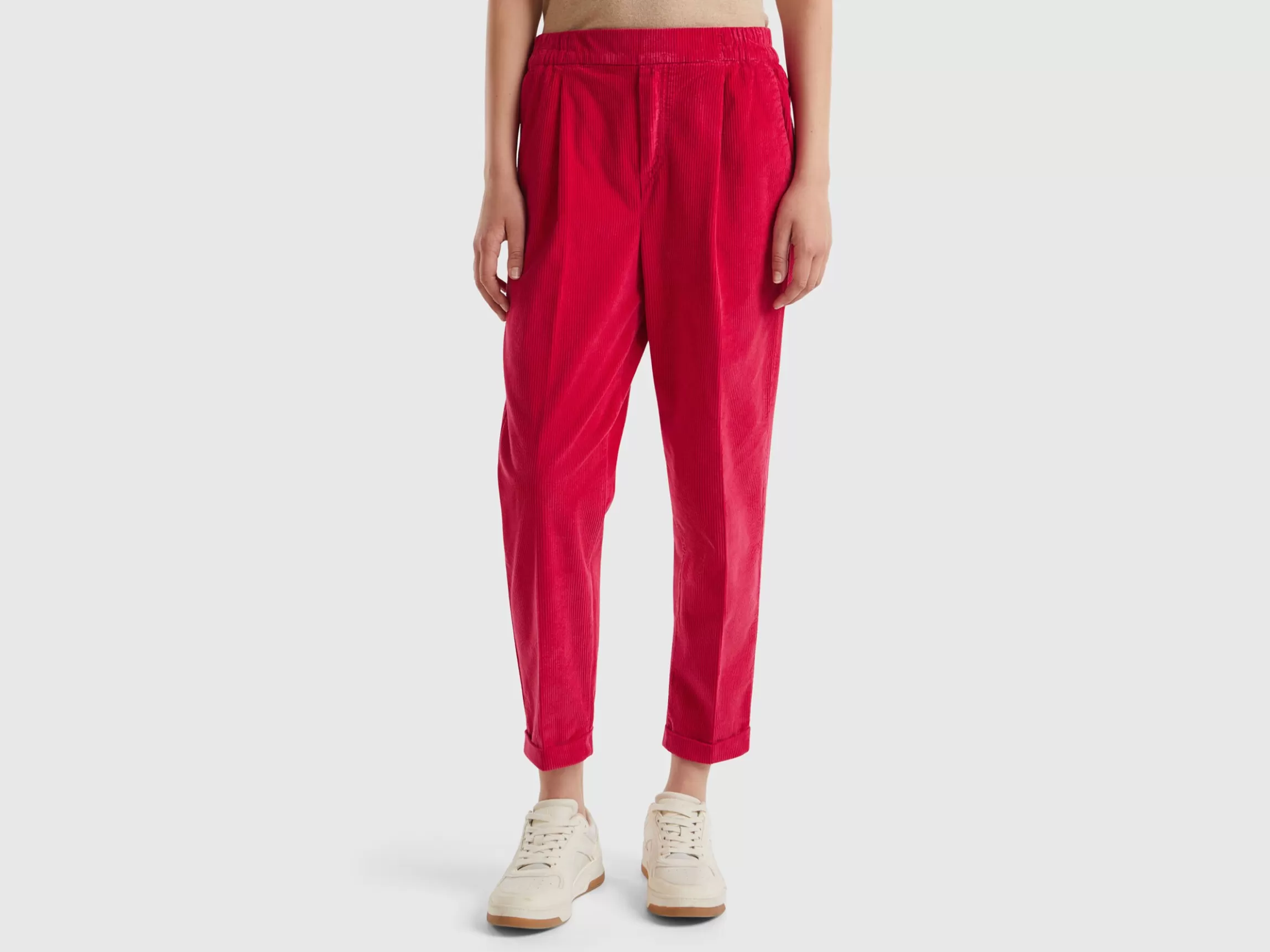 United Colors of Benetton Chinos in velvet with stretch waist