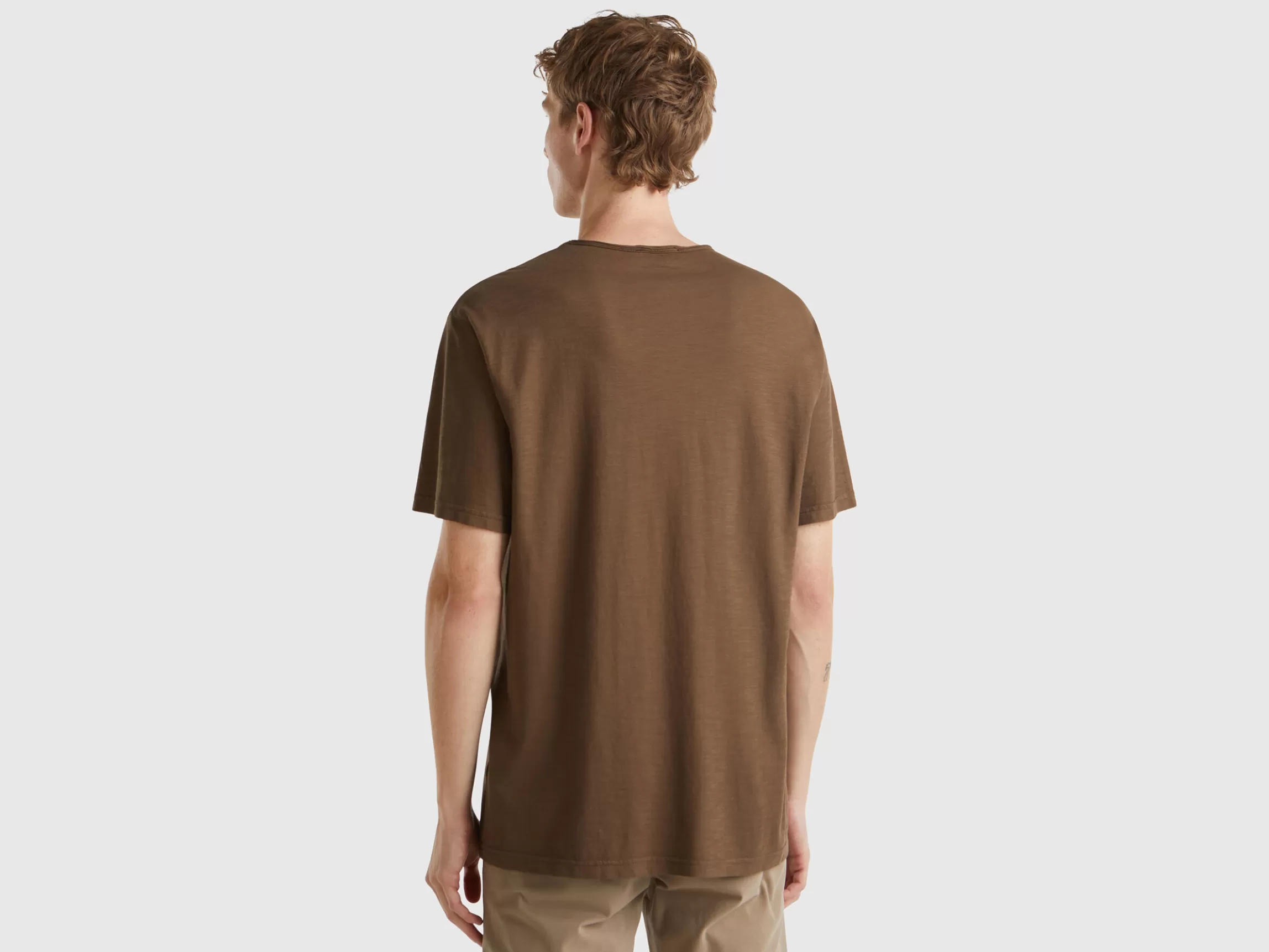 United Colors of Benetton Coffee t-shirt in slub cotton