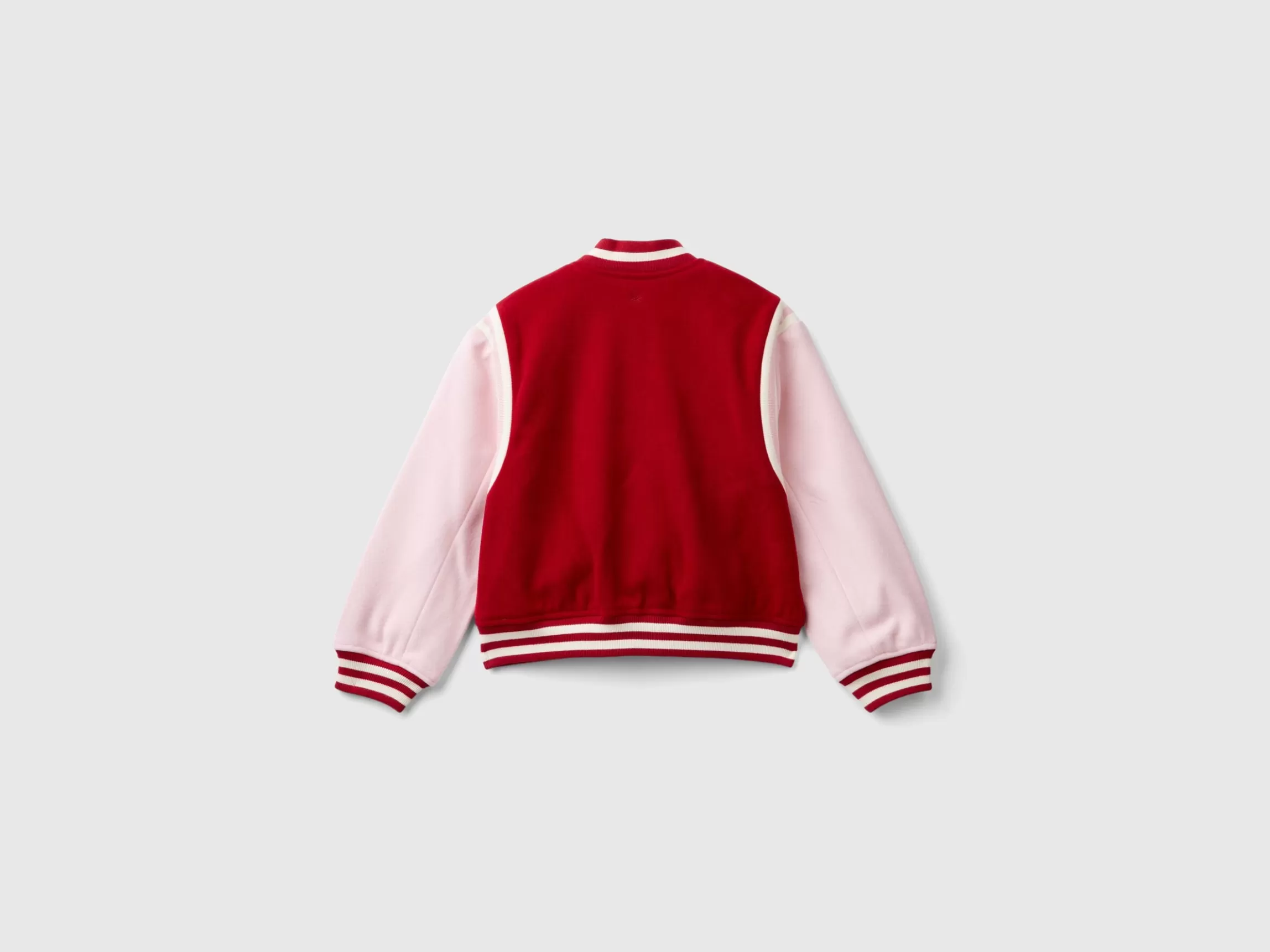 United Colors of Benetton Color block bomber jacket in wool blend