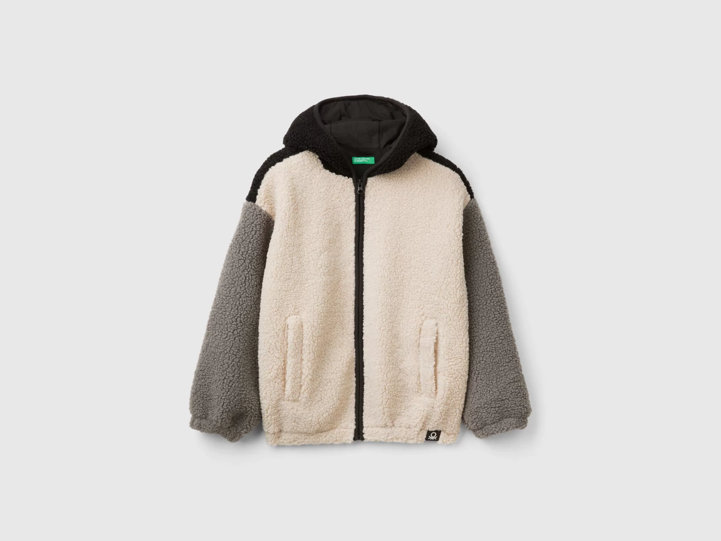 United Colors of Benetton Color block fleece hoodie