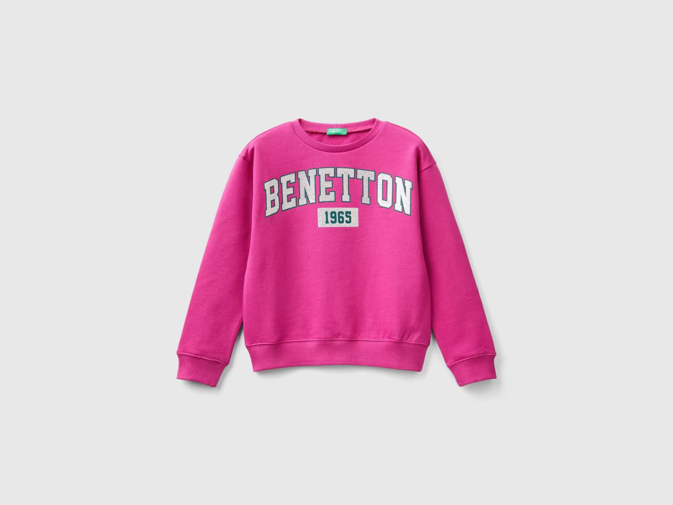 United Colors of Benetton 100% cotton sweatshirt with glittery logo