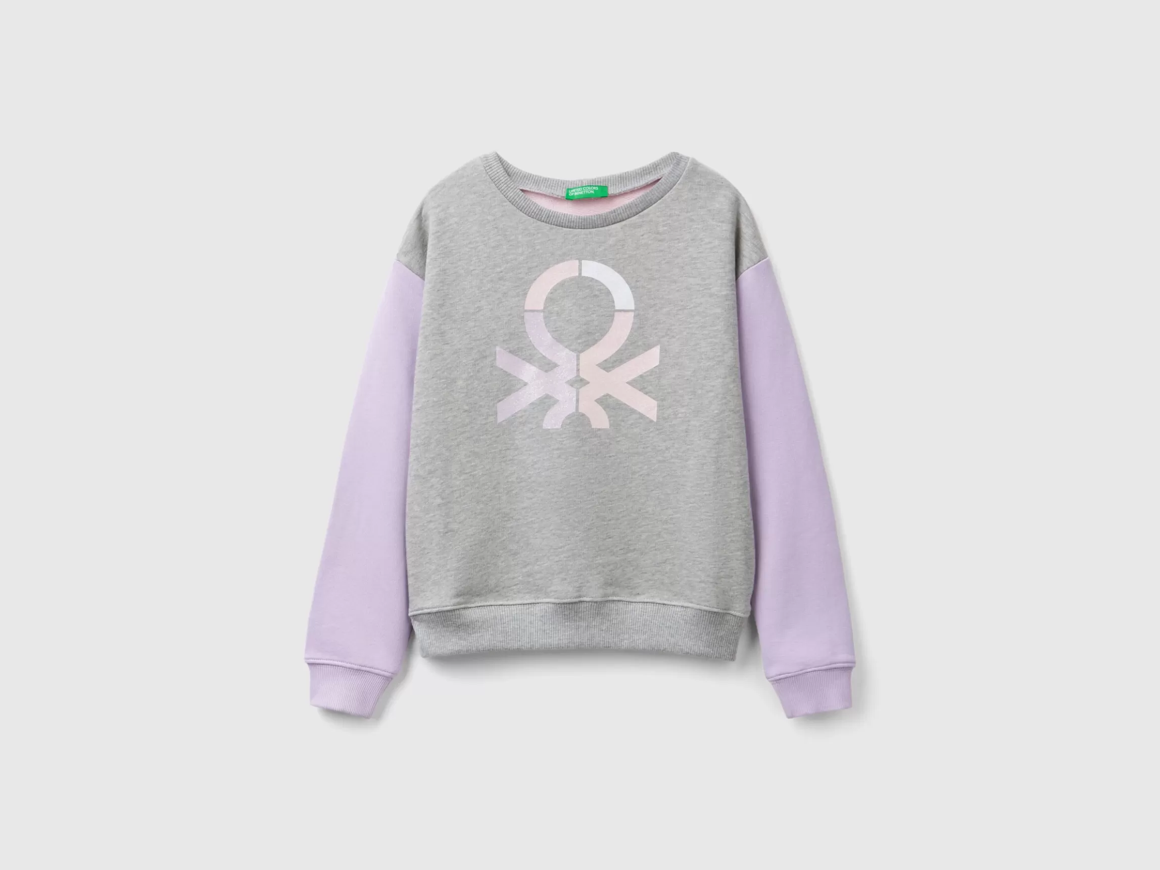 United Colors of Benetton 100% cotton sweatshirt with glittery logo