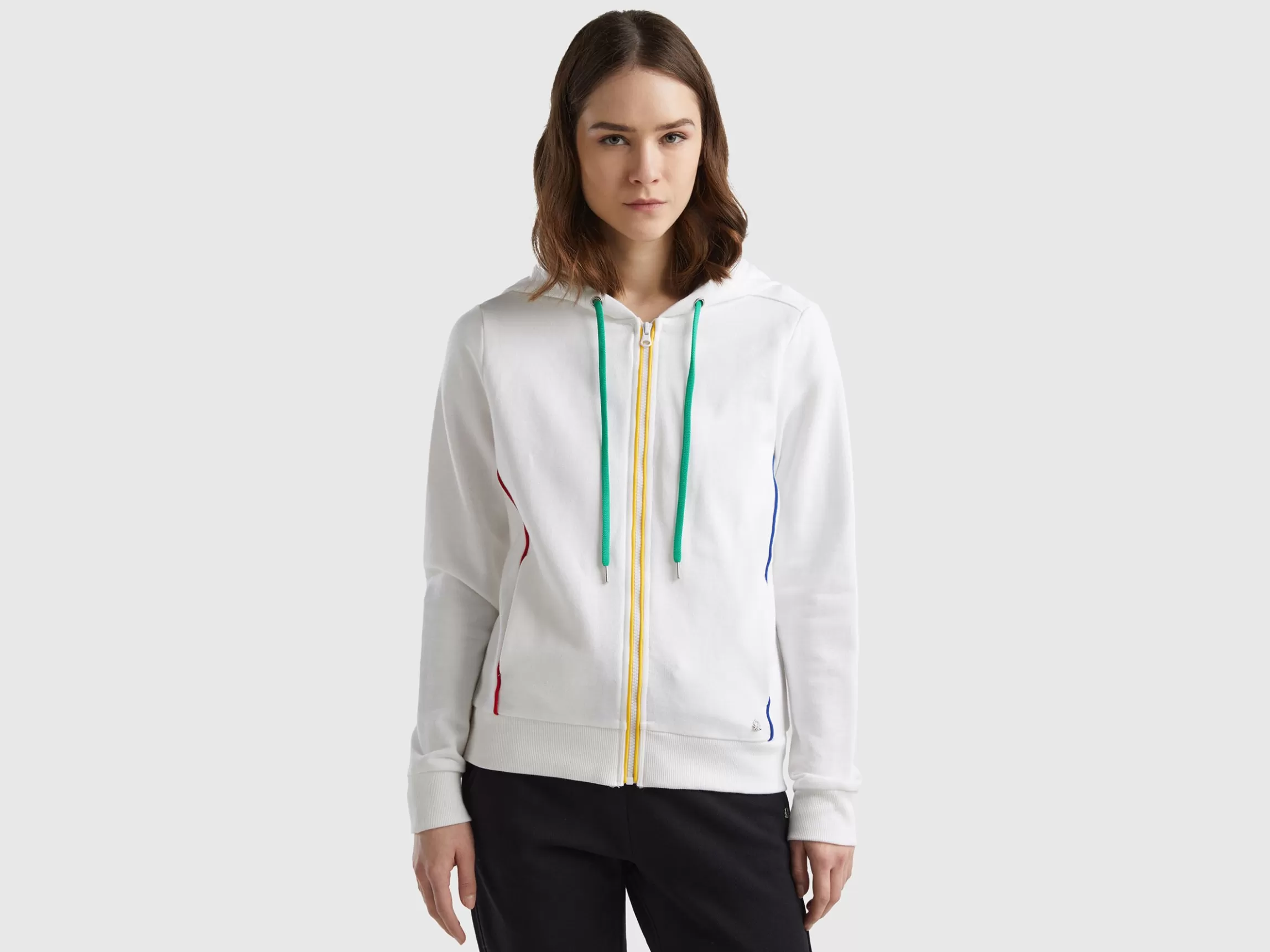 United Colors of Benetton 100% cotton sweatshirt with zip and hood