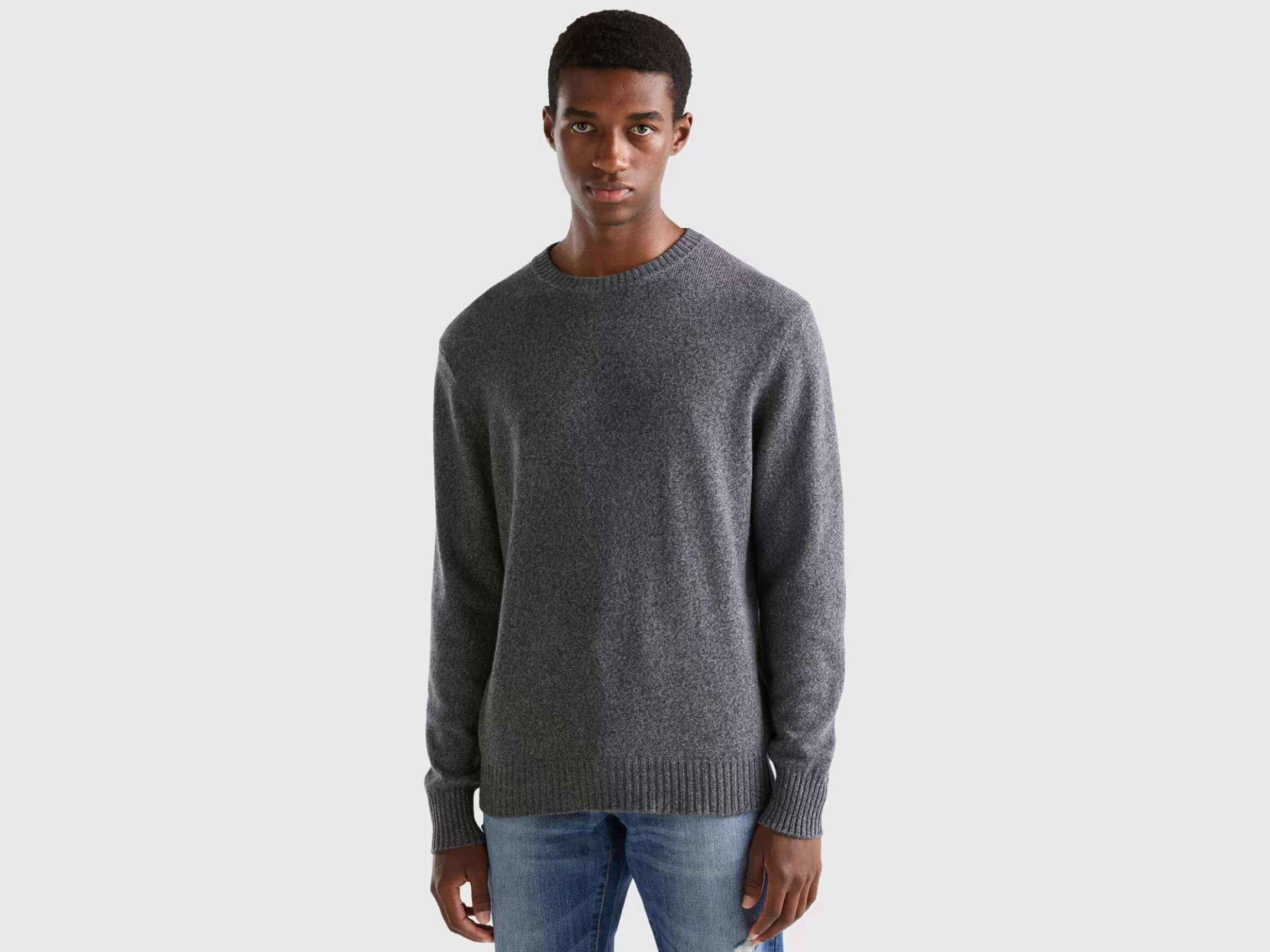 United Colors of Benetton Crew neck sweater in cashmere and wool blend