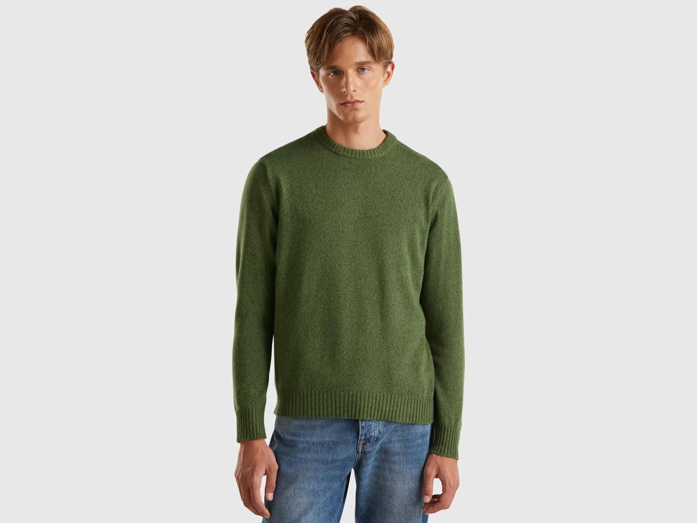 United Colors of Benetton Crew neck sweater in cashmere and wool blend