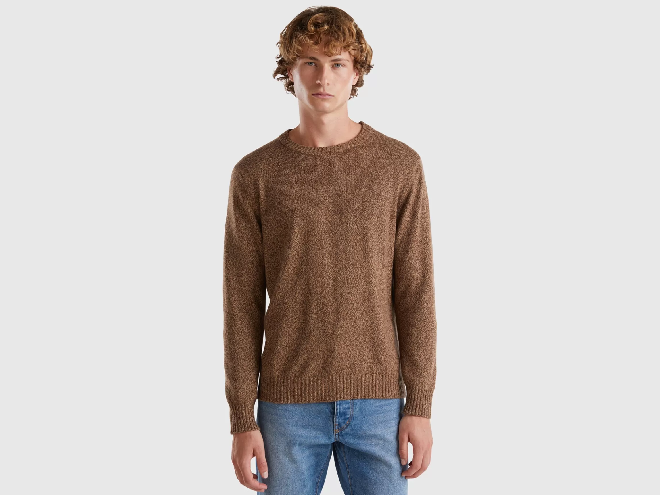 United Colors of Benetton Crew neck sweater in cashmere and wool blend