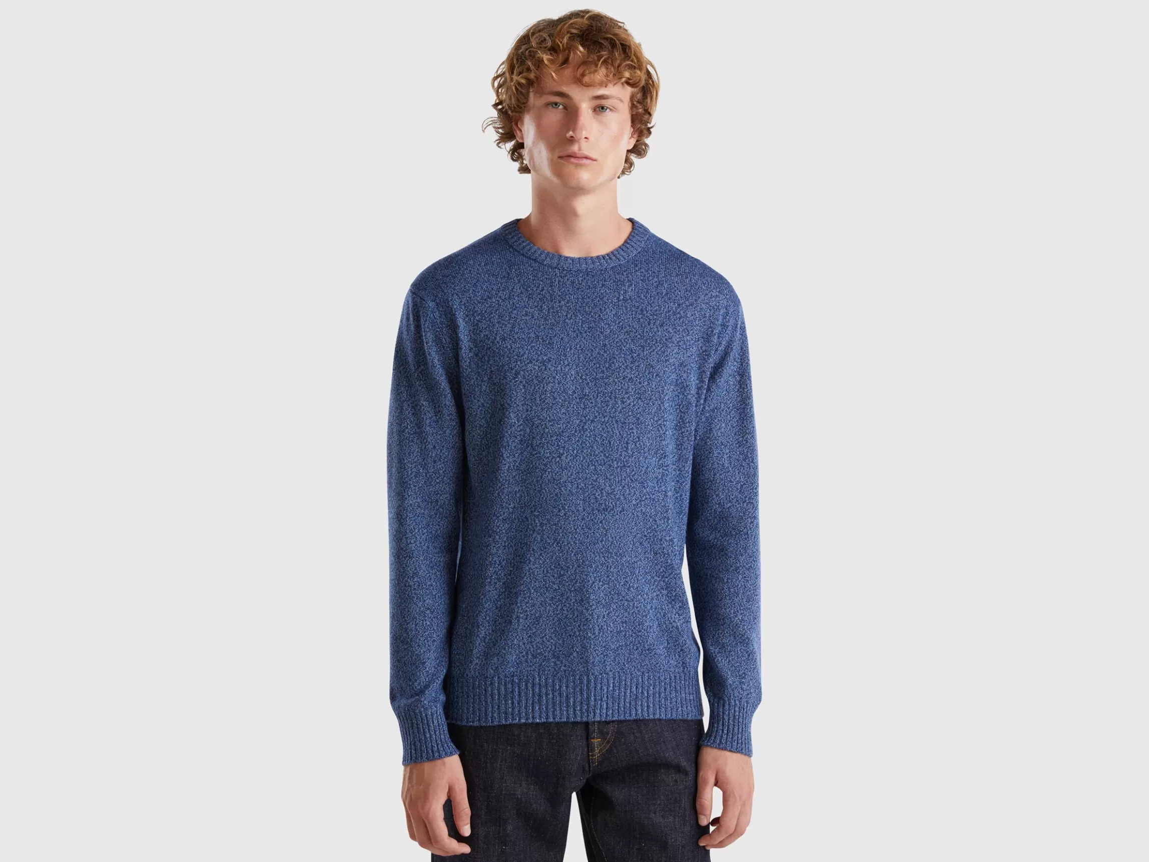 United Colors of Benetton Crew neck sweater in cashmere and wool blend