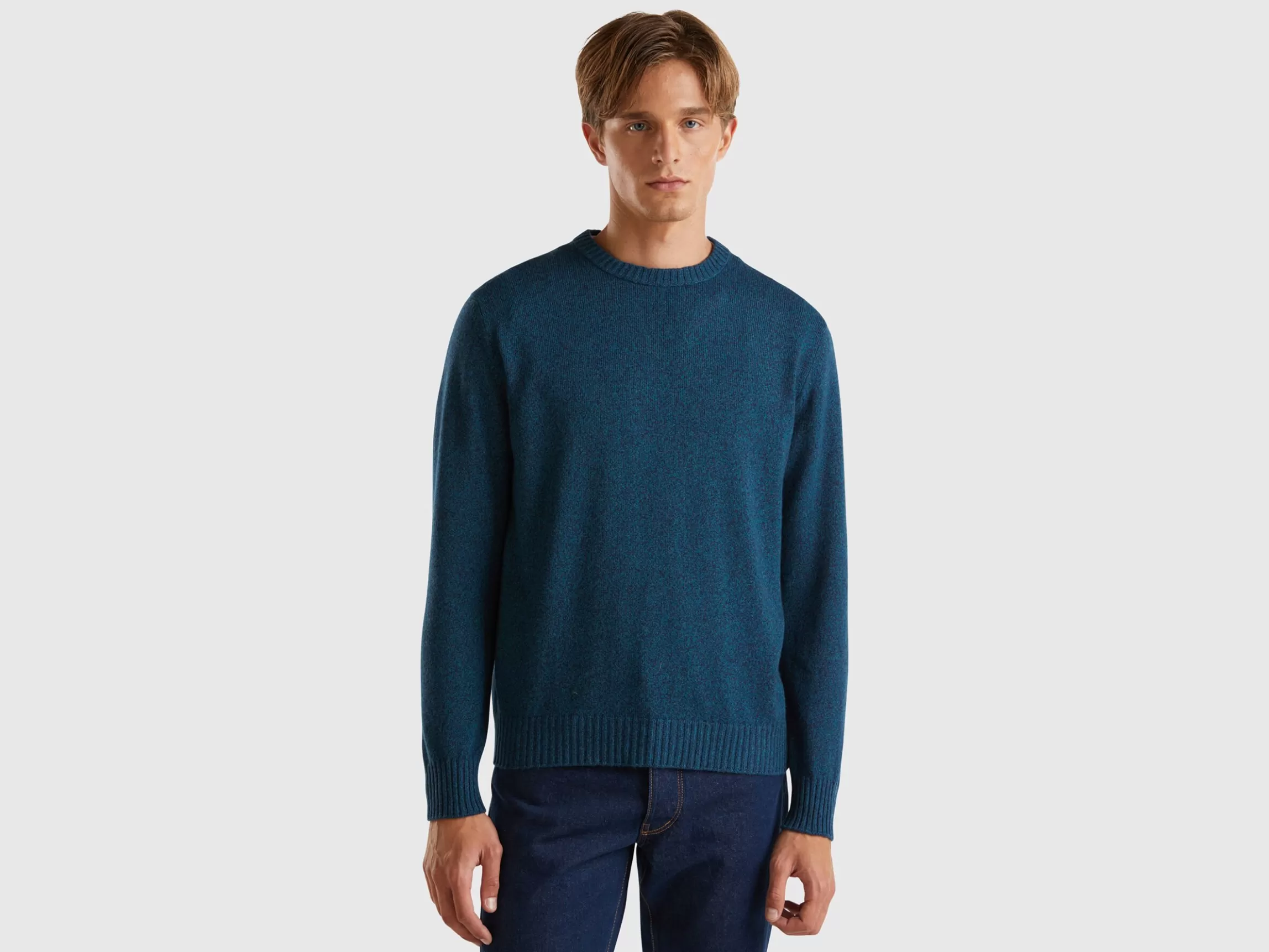 United Colors of Benetton Crew neck sweater in cashmere and wool blend