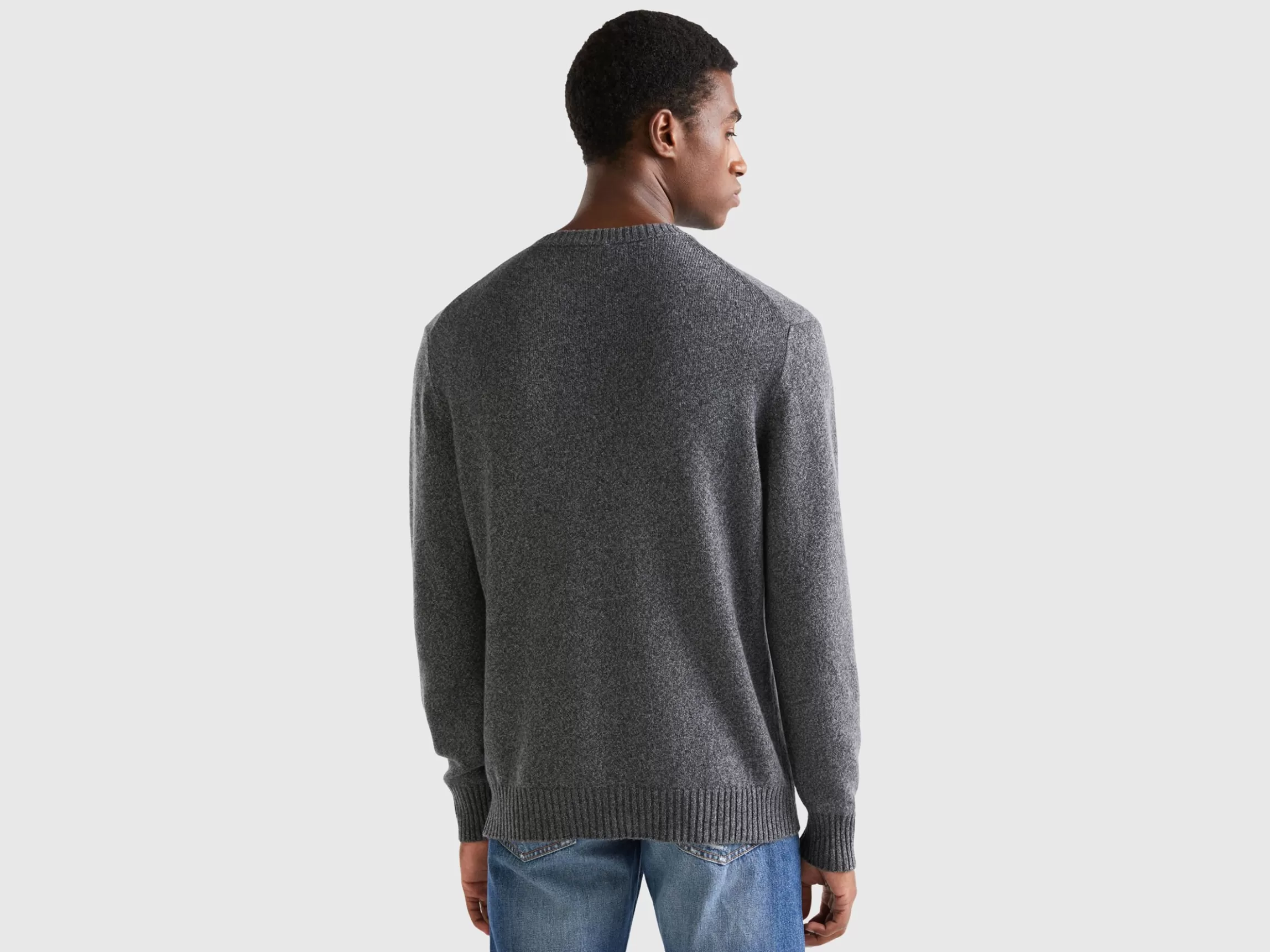 United Colors of Benetton Crew neck sweater in cashmere and wool blend