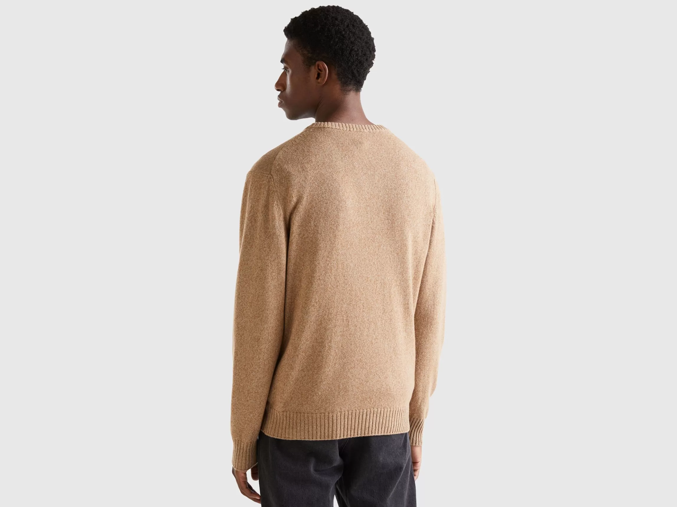 United Colors of Benetton Crew neck sweater in cashmere and wool blend