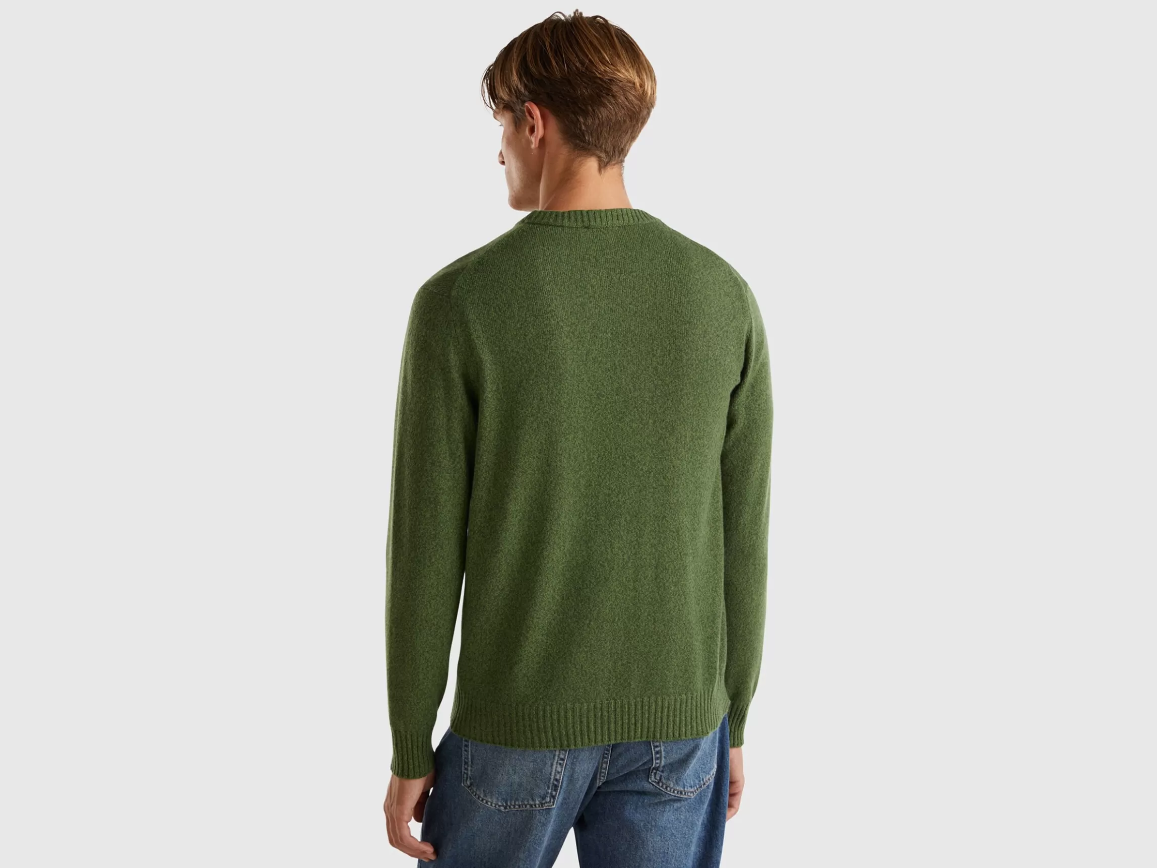 United Colors of Benetton Crew neck sweater in cashmere and wool blend