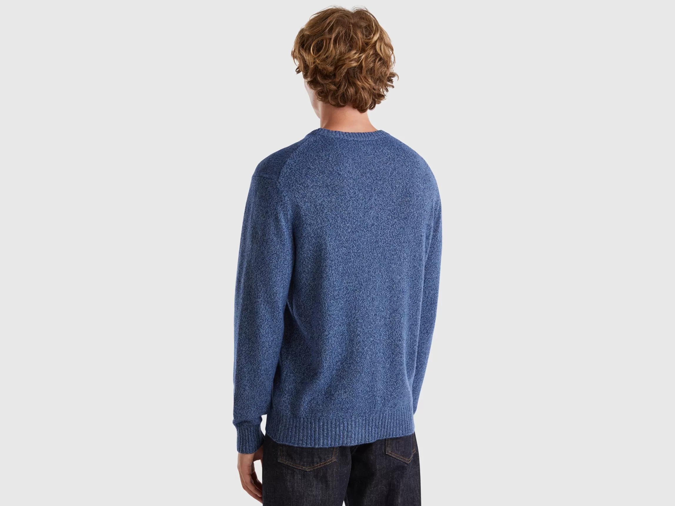 United Colors of Benetton Crew neck sweater in cashmere and wool blend