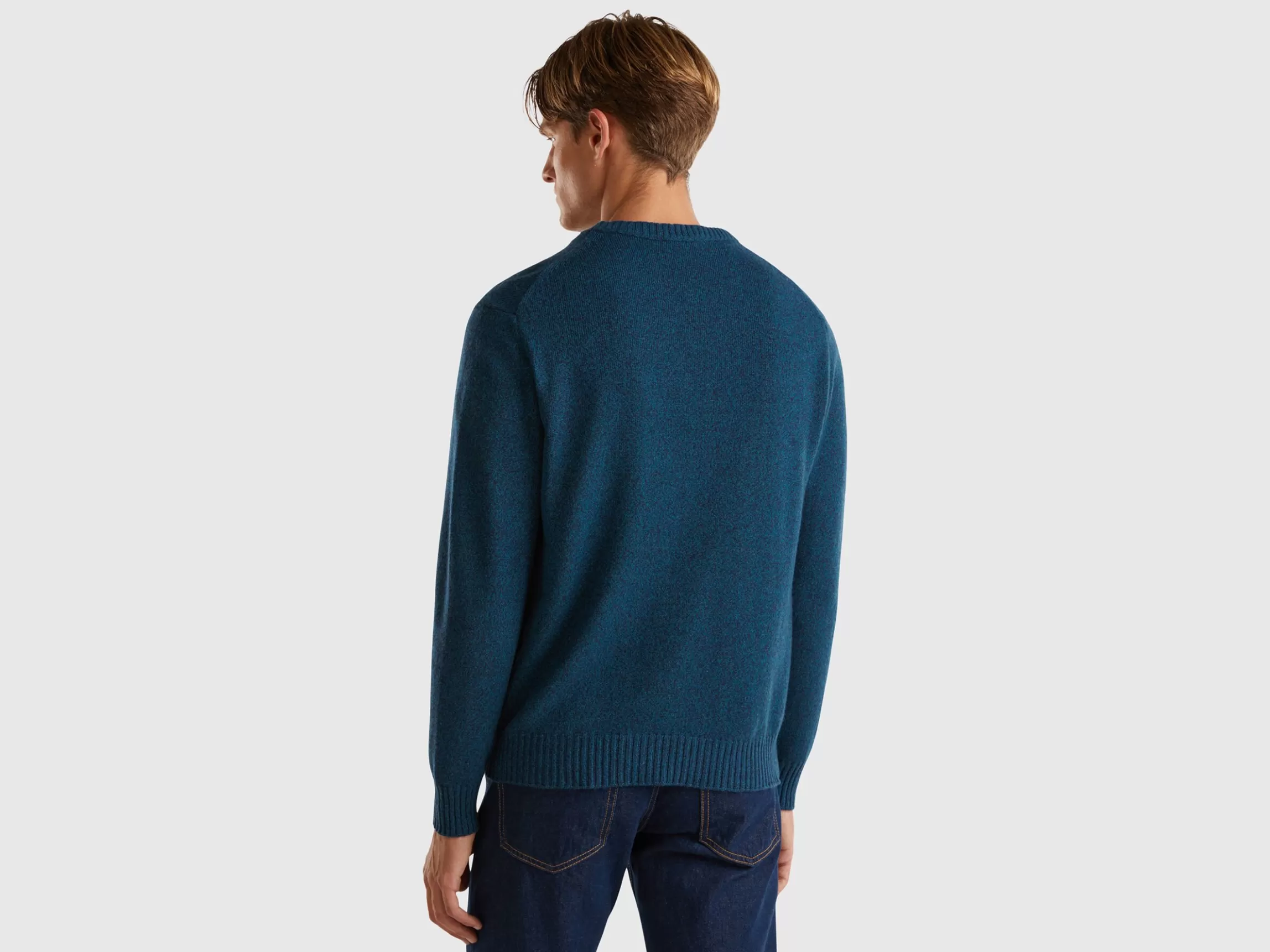 United Colors of Benetton Crew neck sweater in cashmere and wool blend