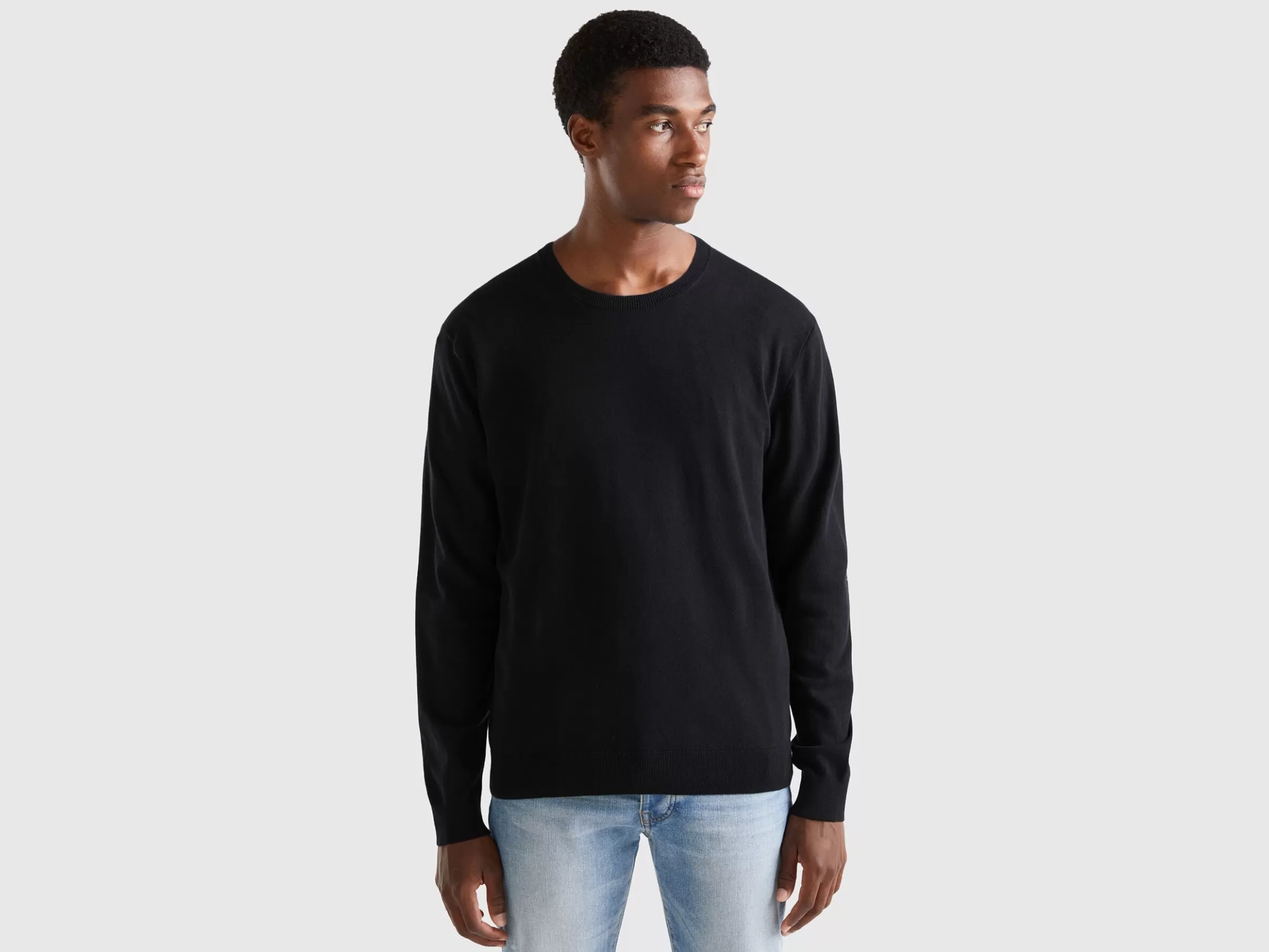 United Colors of Benetton Crew neck sweater in lightweight cotton blend