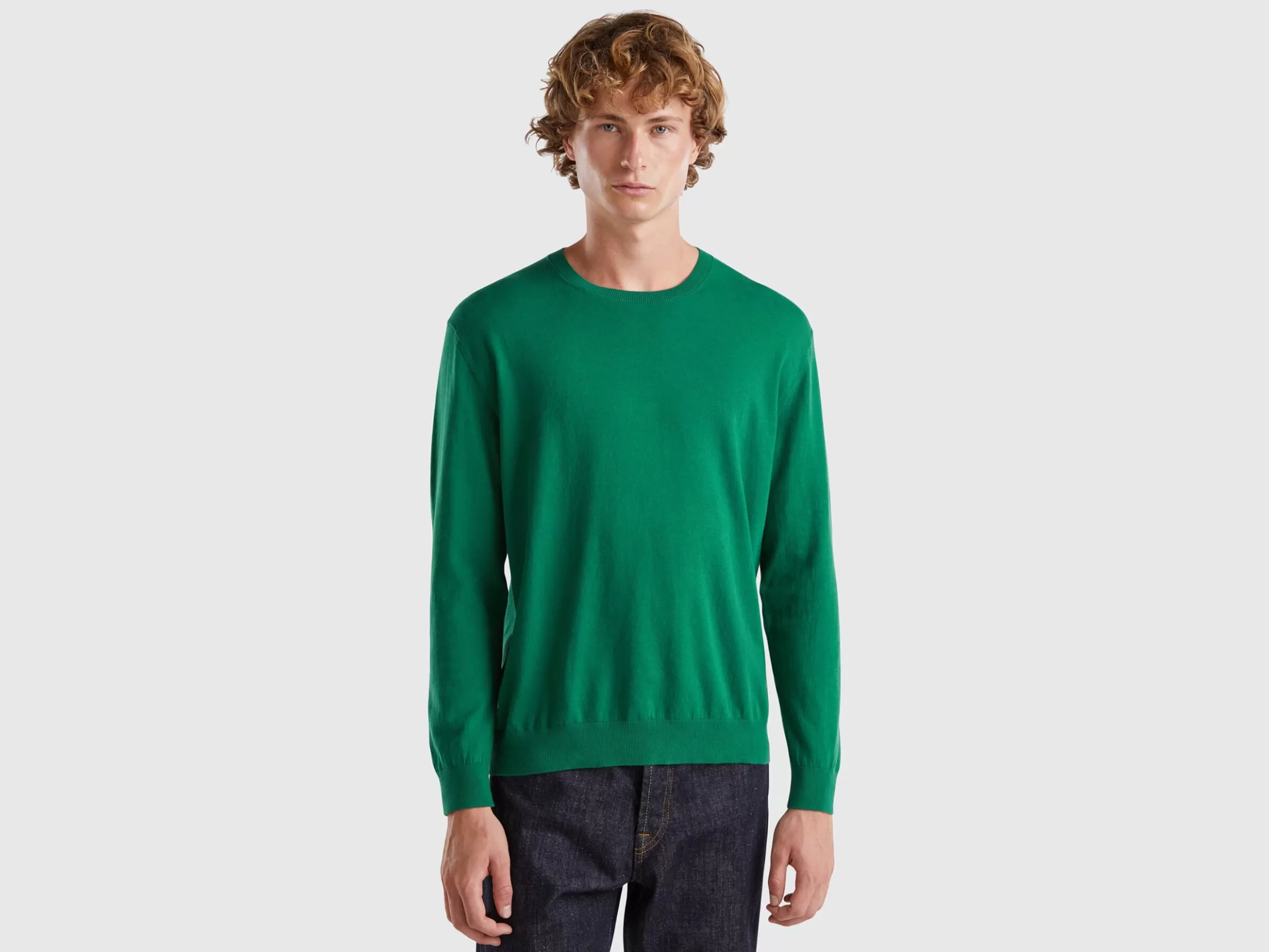 United Colors of Benetton Crew neck sweater in lightweight cotton blend