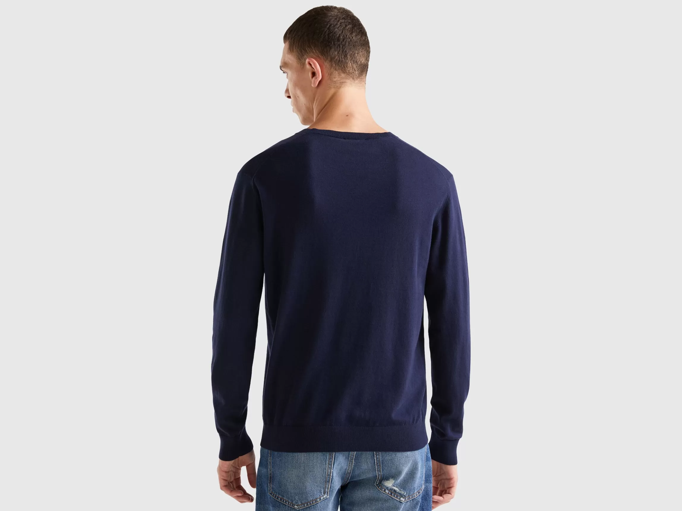 United Colors of Benetton Crew neck sweater in lightweight cotton blend