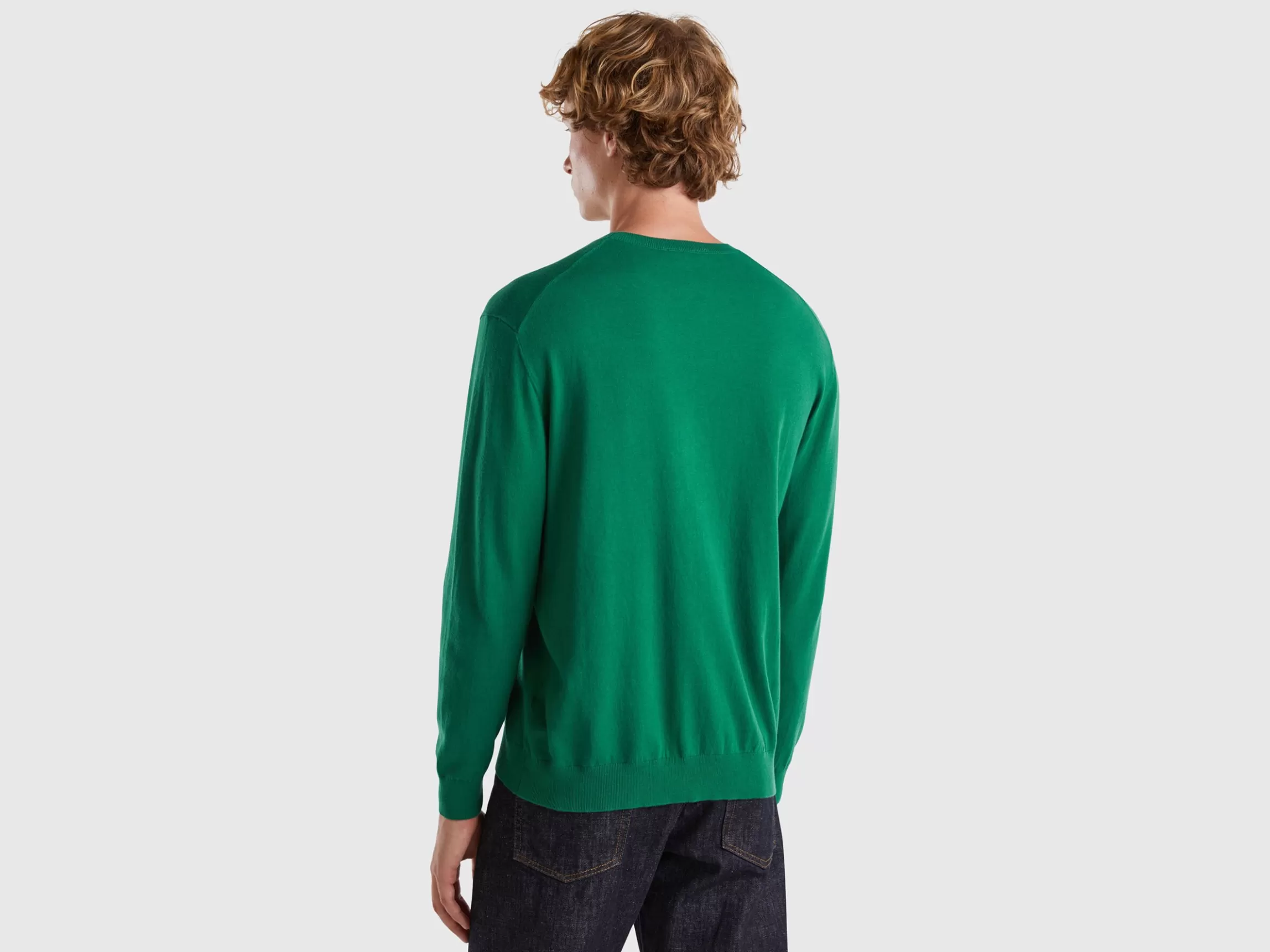 United Colors of Benetton Crew neck sweater in lightweight cotton blend