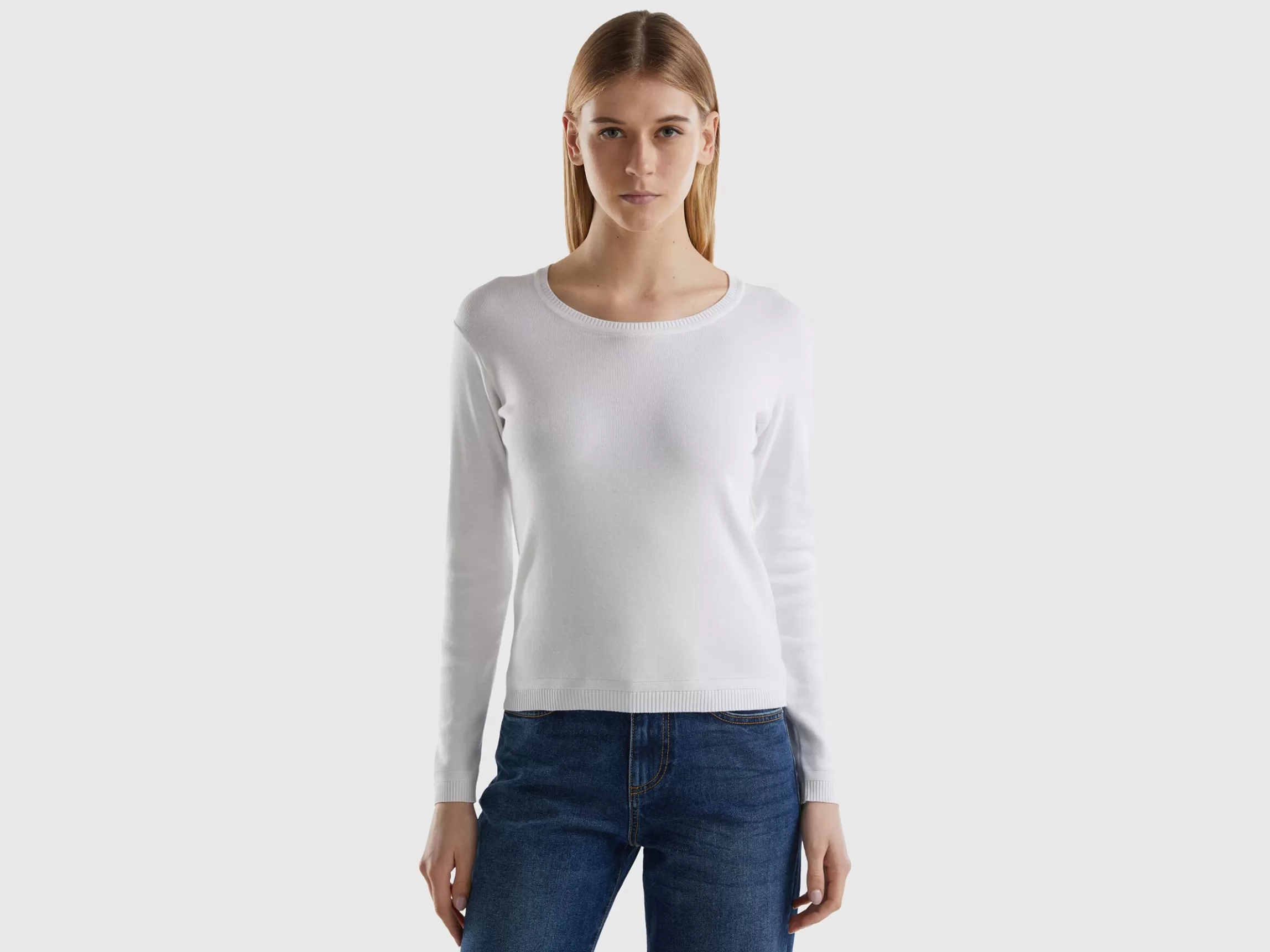 United Colors of Benetton Crew neck sweater in pure cotton