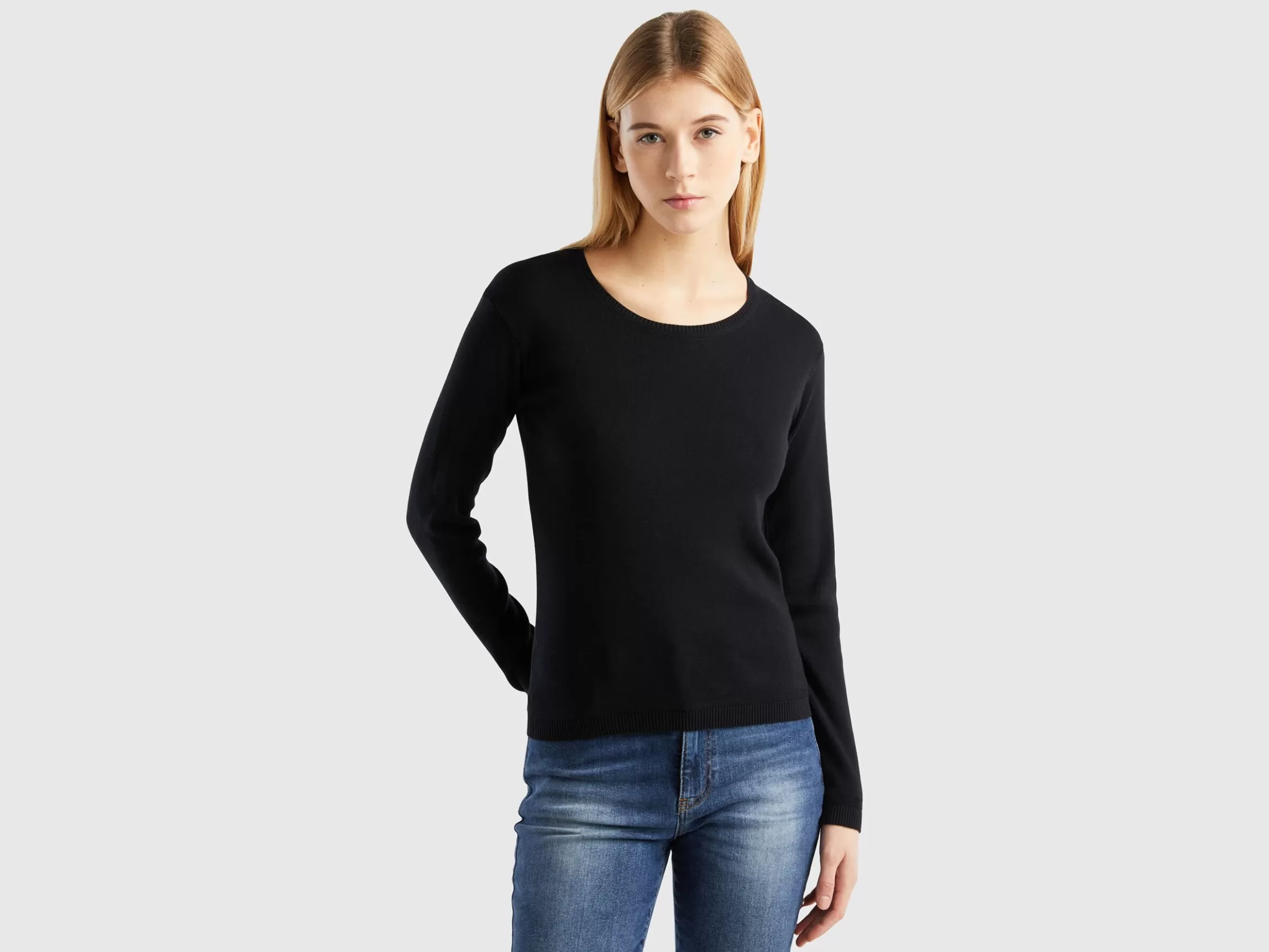 United Colors of Benetton Crew neck sweater in pure cotton