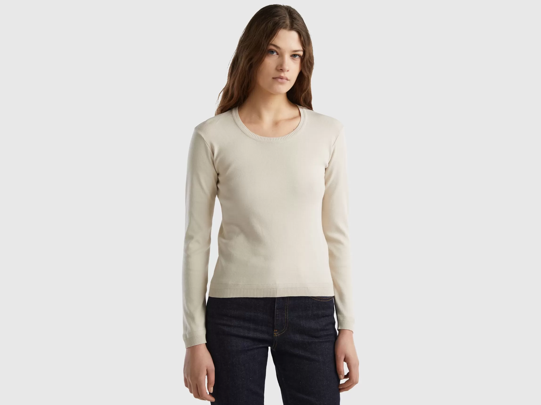 United Colors of Benetton Crew neck sweater in pure cotton