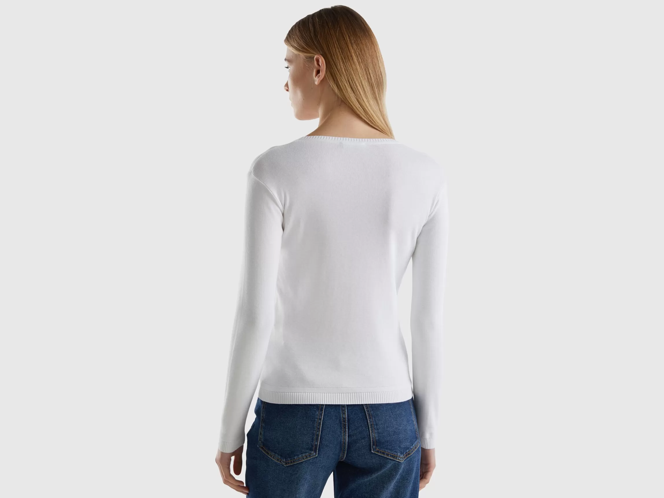 United Colors of Benetton Crew neck sweater in pure cotton