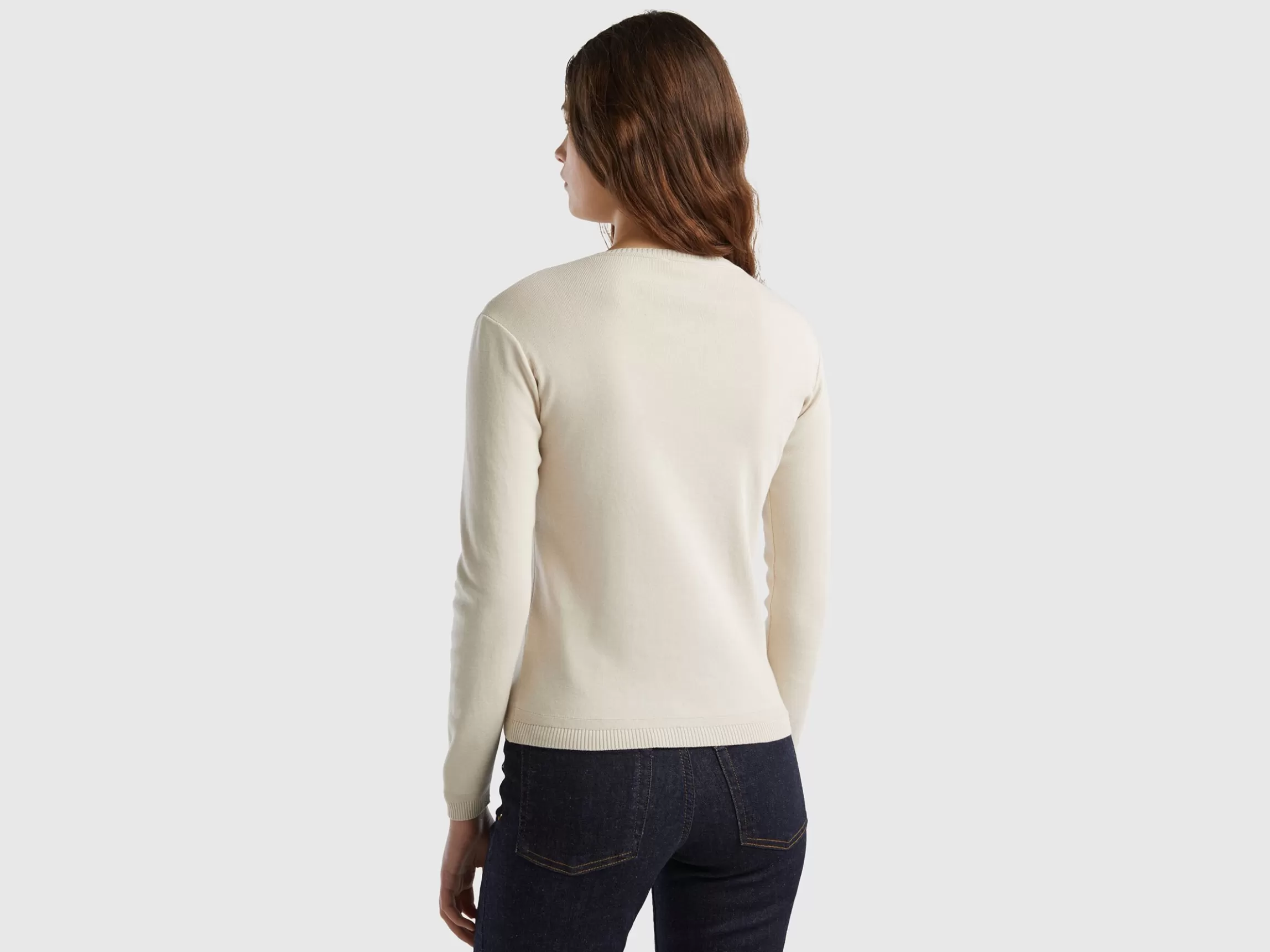 United Colors of Benetton Crew neck sweater in pure cotton