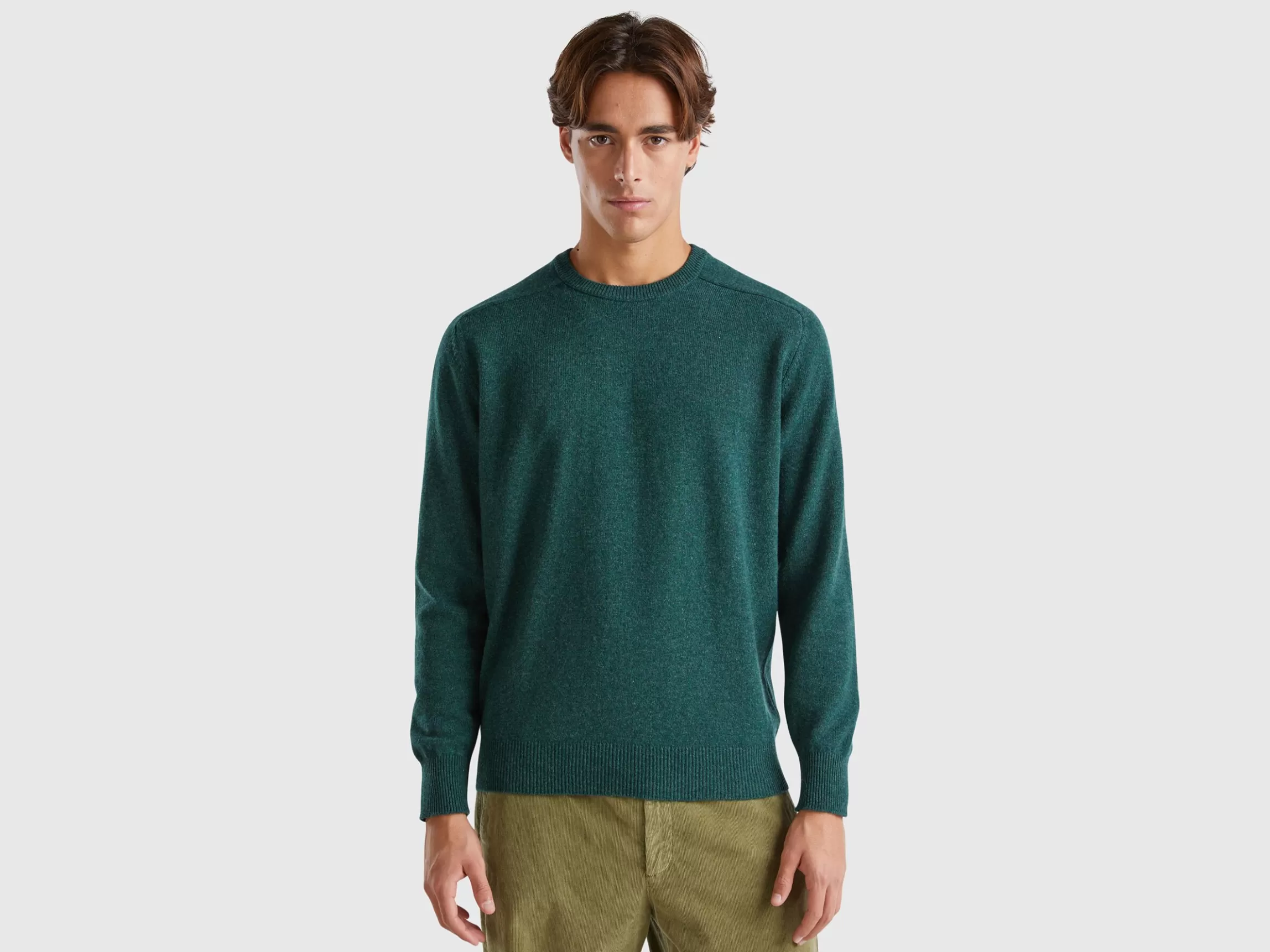 United Colors of Benetton Crew neck sweater in pure Merino wool