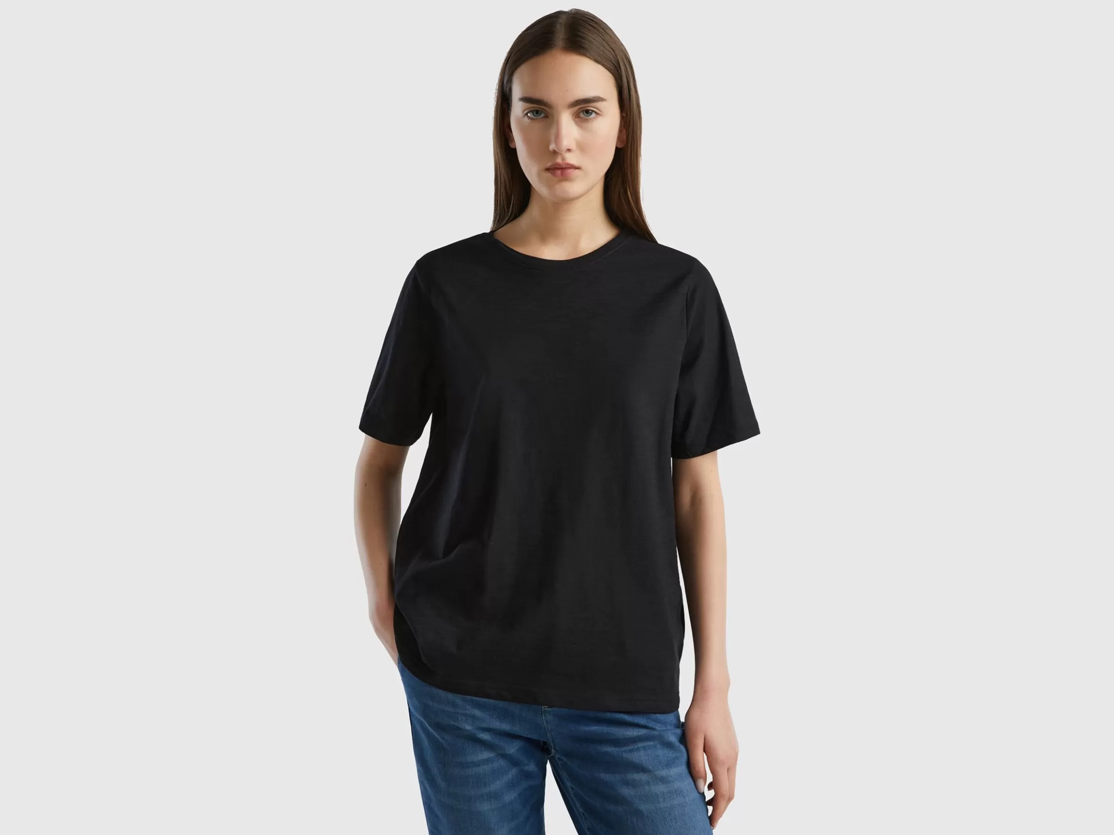 United Colors of Benetton Crew neck t-shirt in slub cotton