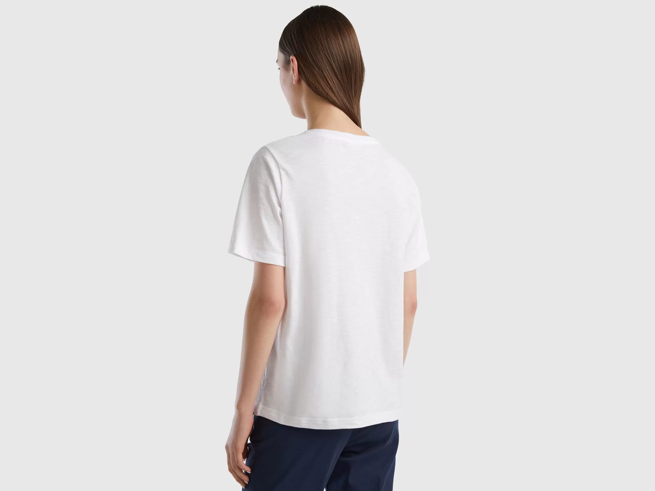 United Colors of Benetton Crew neck t-shirt in slub cotton