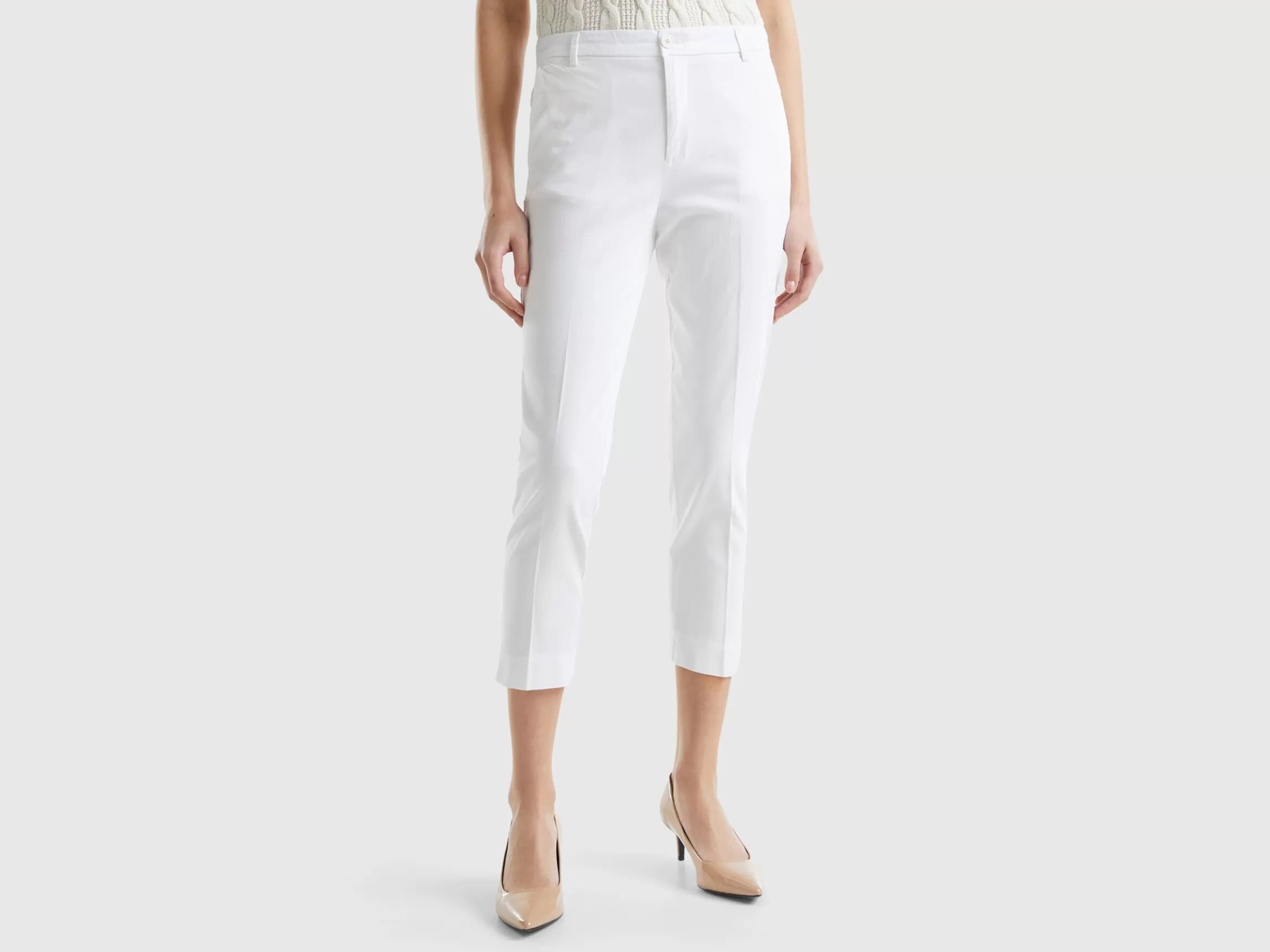 United Colors of Benetton Cropped chinos in stretch cotton