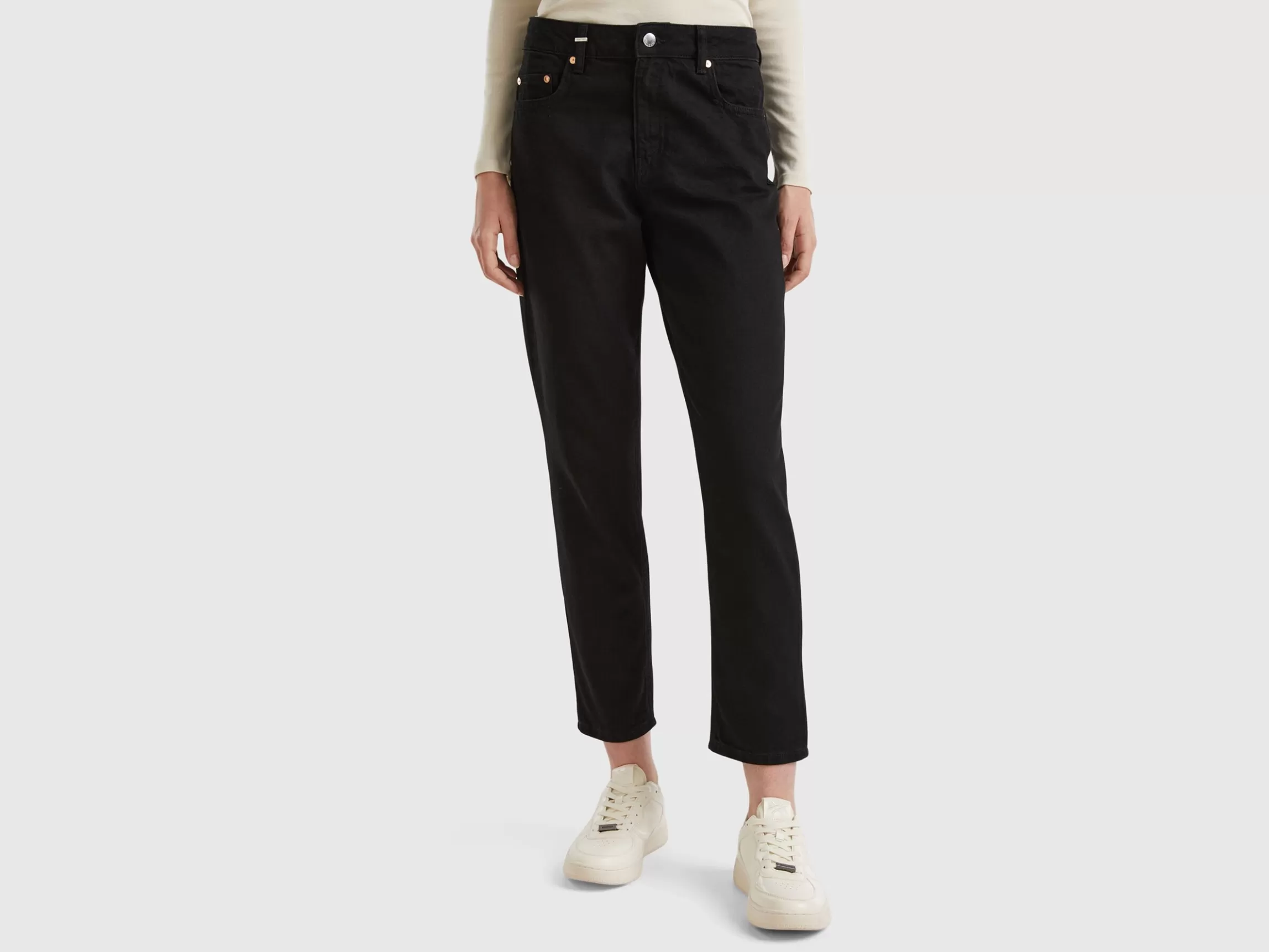 United Colors of Benetton Cropped high-waisted jeans