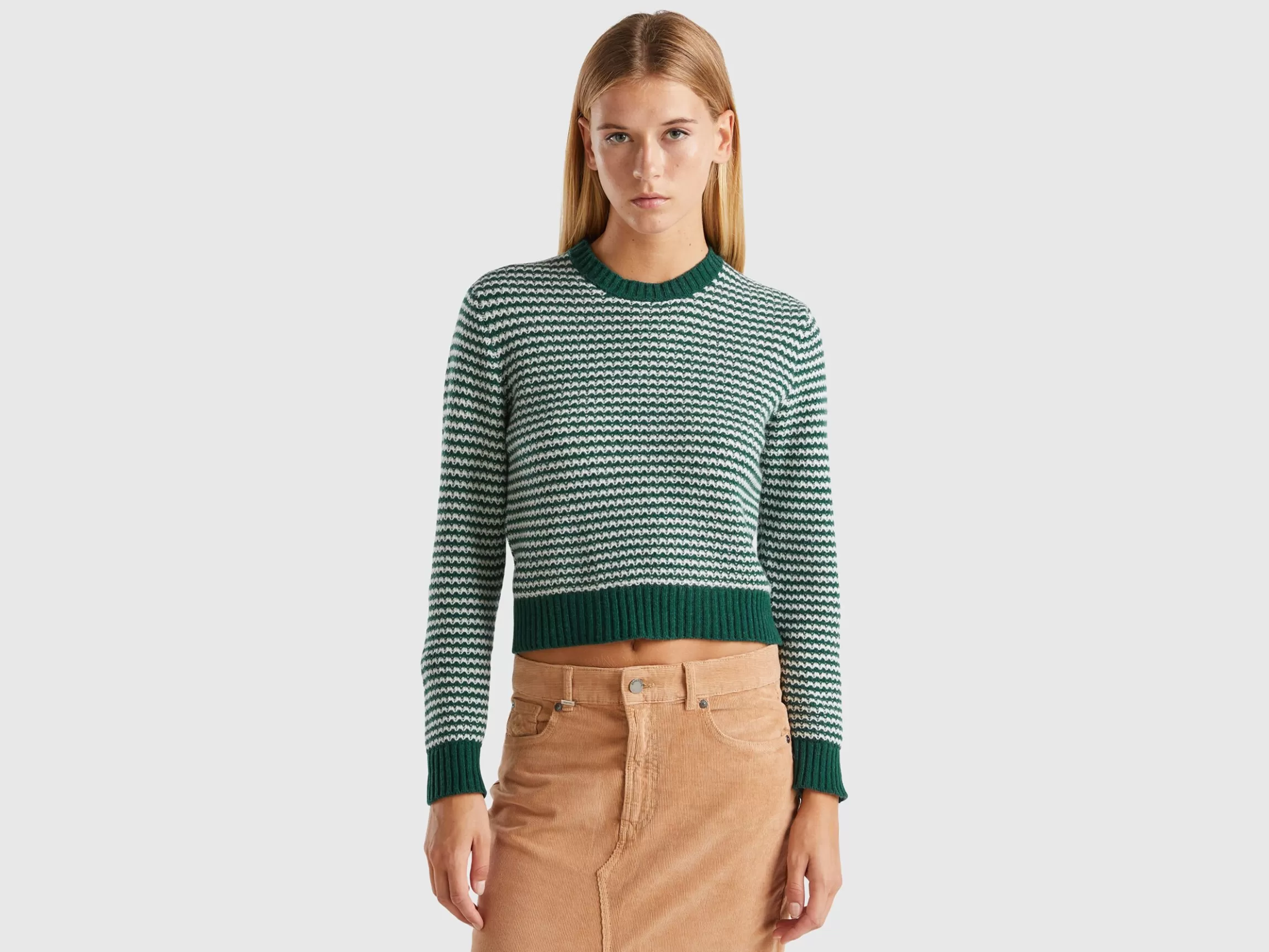 United Colors of Benetton Cropped patterned sweater